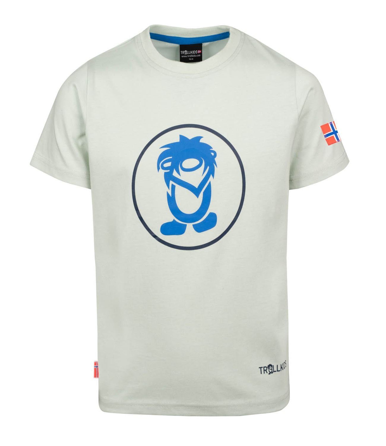 T-Shirt Troll Wolkengrau/Leuchtendes TROLLKIDS Blau