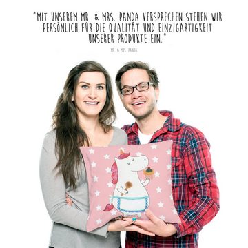 Mr. & Mrs. Panda Dekokissen Einhorn Küchenfee - Rot Pastell - Geschenk, Kissenhülle, Sofakissen