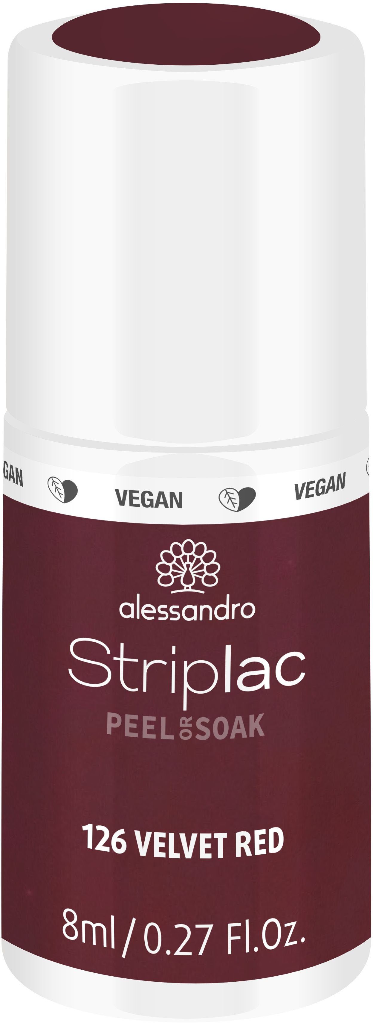 alessandro international UV-Nagellack Striplac PEEL OR SOAK, vegan VELVET RED