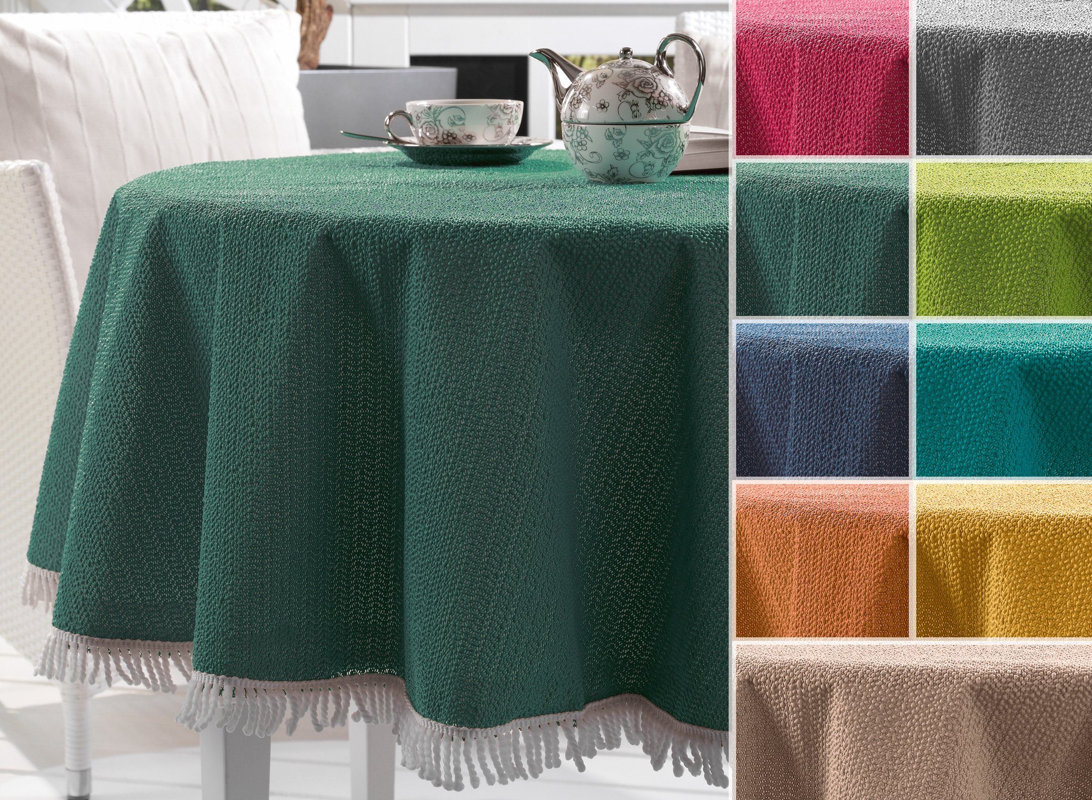 Beautex Tischdecke Garten Balkon Terrasse Camping Tischdecke, Eckig Rund Oval, Größe und (1-tlg)