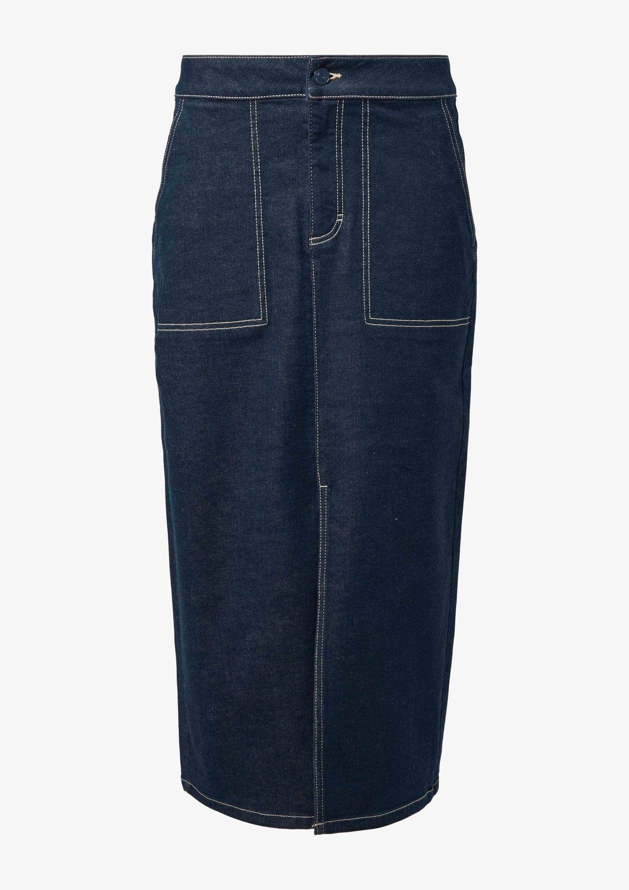 comma Midirock Rock Elastischer Denimrock mit dunkler Waschung
