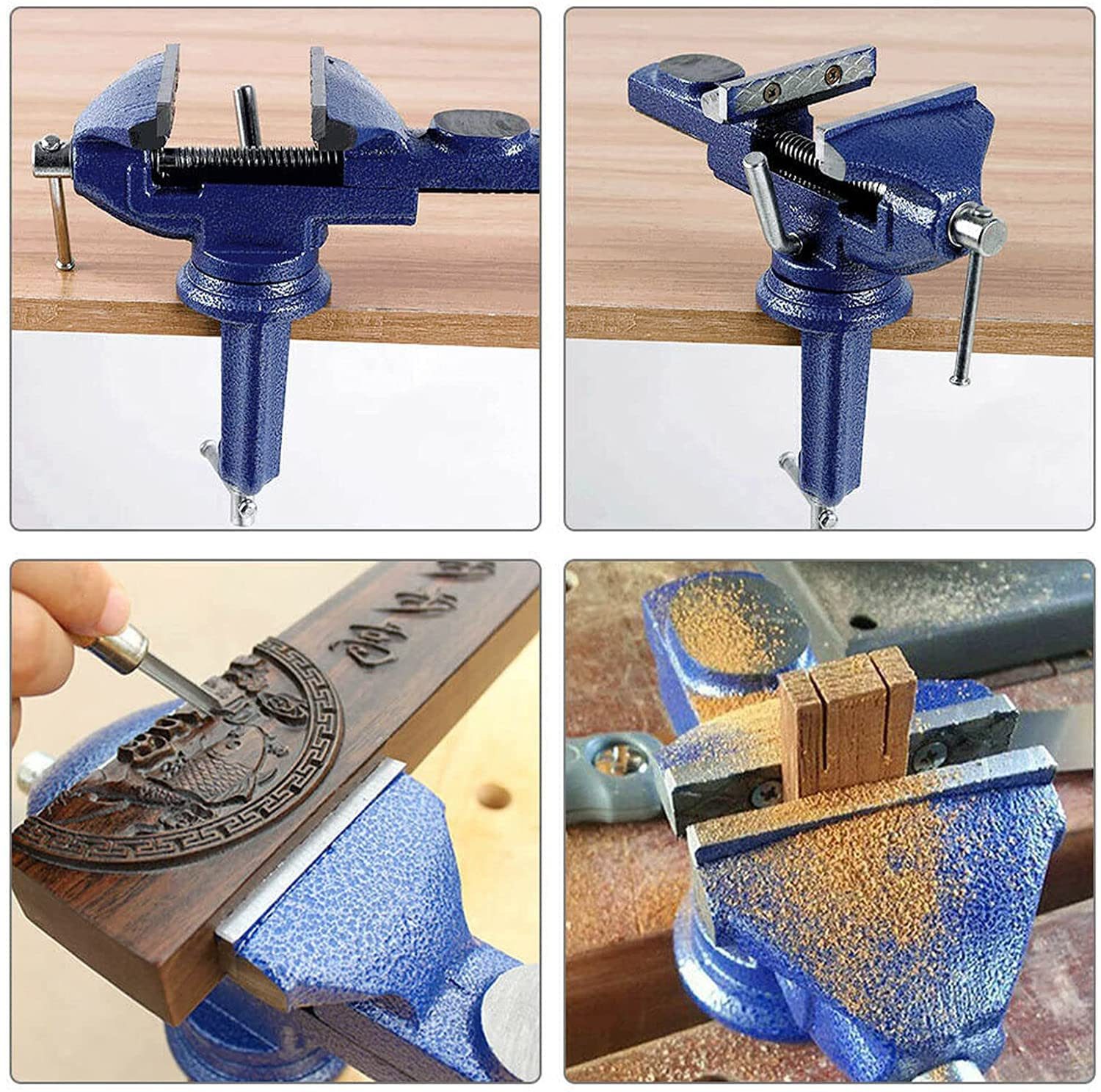 Youyijia Schraubstock Schraubstock Drehbar 80mm Tischschraubstock mit 360° Drehbarem Sockel, drehen