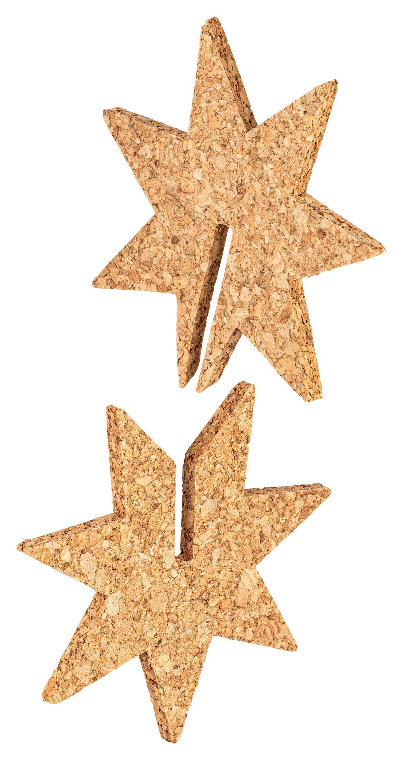 Kork-Deko.de Weihnachtsfigur Weihnachtssterne aus Kork, 3er Korkstern-Set – Weihnachtsdeko (3 St)