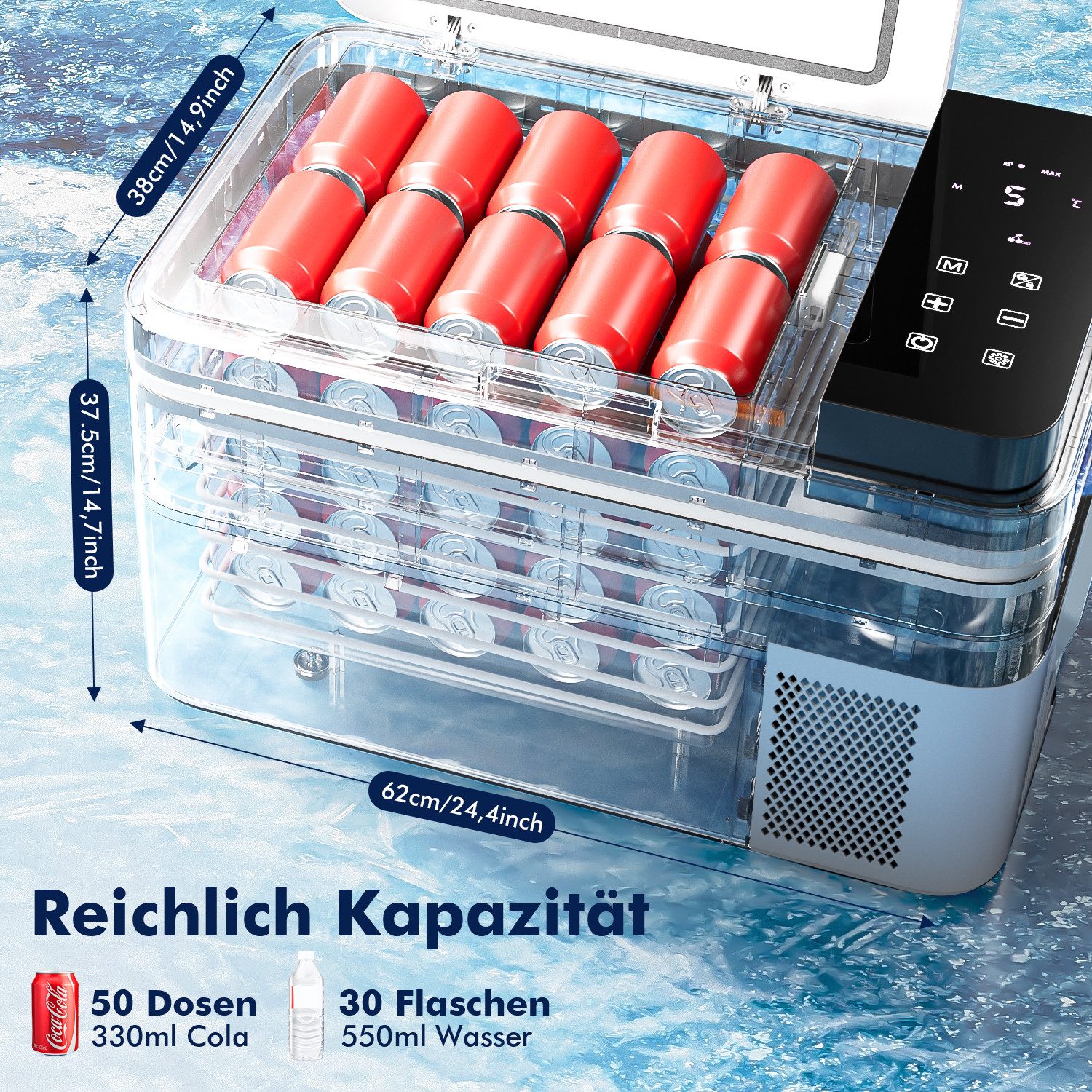 oyajia Kühlbox Kompressor Kühlbox 31L, APP-Steuerung und Großem Display, 12V/24V, 31 l, Kühlbox Elektrisch, bis -20 °C für Auto, Lkw, Boot, Reisemobil,Camping