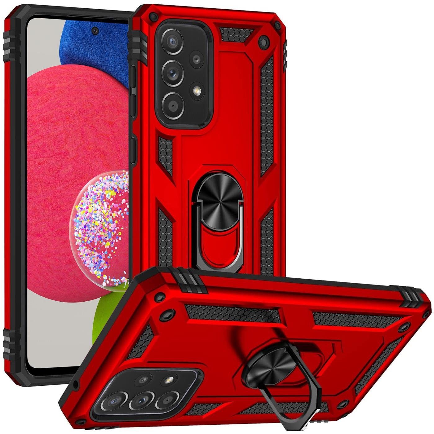 CoolGadget Handyhülle Armor Shield Case für Samsung Galaxy A52 4G/5G, A52s 5G 6,5 Zoll, Outdoor Cover Ringhalterung Handy Hülle für Samsung A52, A52s 5G