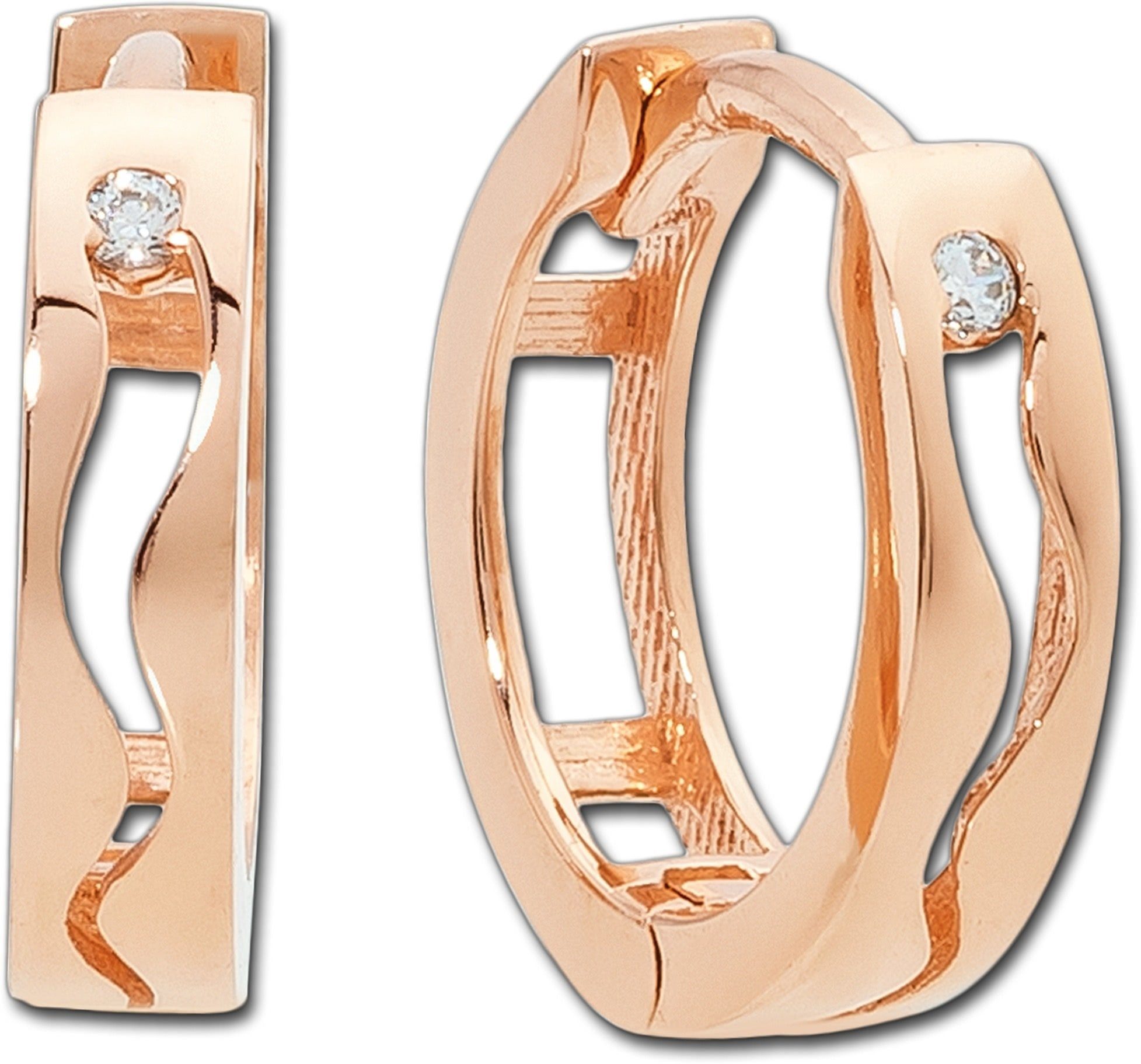 Damen Welle Damen Creolen Rosegold aus Creolen ca. (Creole), - 8 Ø 8K Balia Balia 1,2cm Paar 333 Karat, Gelbgold Creolen