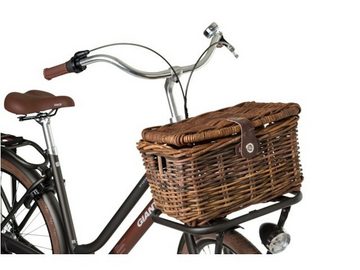 AGU Fahrradkorb FastRider Rattankorb mit Deckel 20300512 Dekokorb Weidenkorb