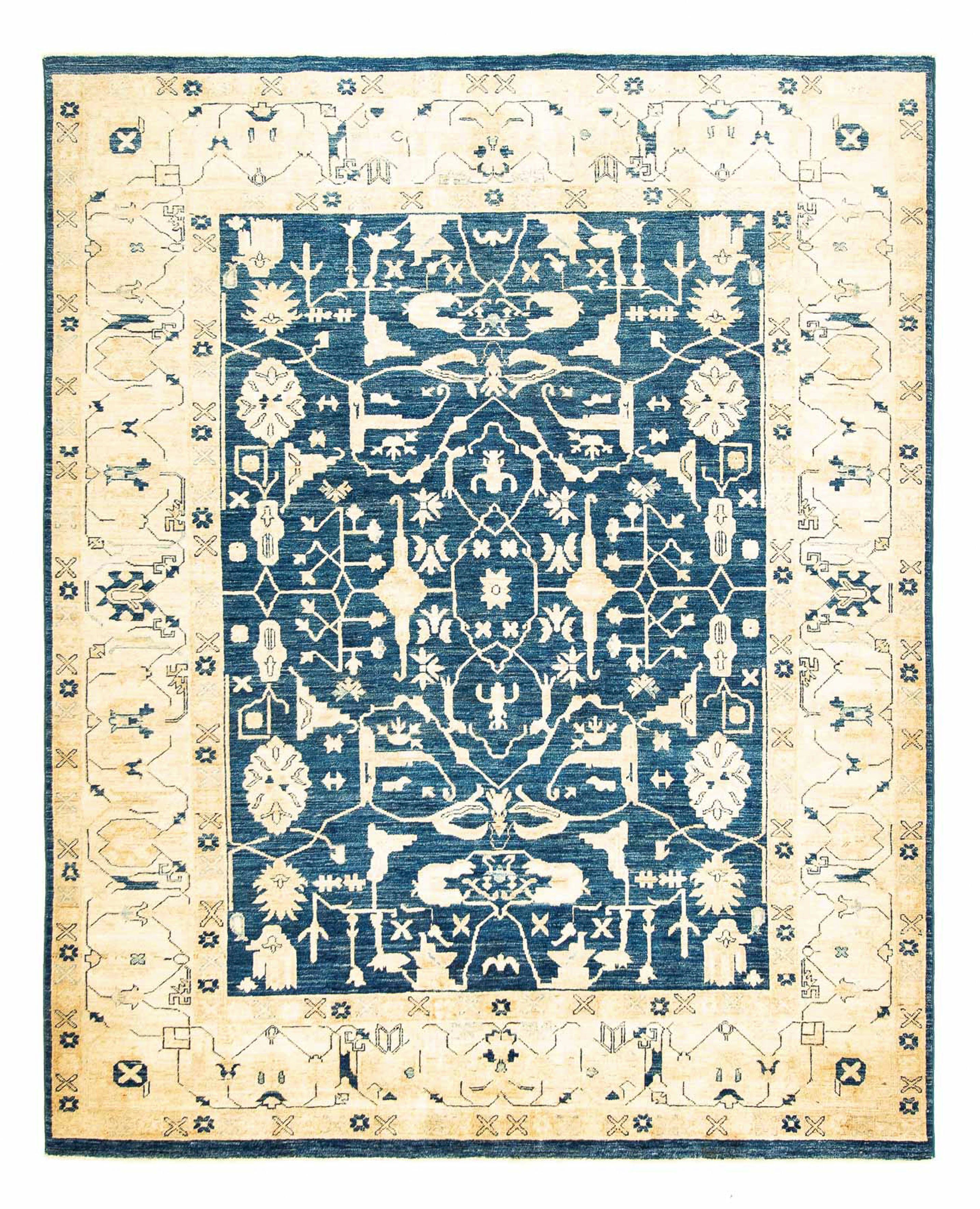 Orientteppich Ziegler - 227 - mm, 6 188 morgenland, rechteckig, x cm Zertifikat mit dunkelblau, Einzelstück Höhe: Wohnzimmer, Handgeknüpft