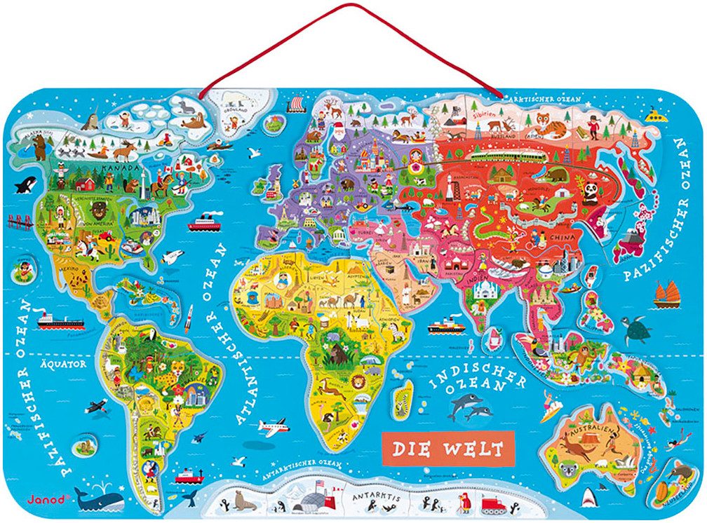 Janod Puzzle Die Welt, 92 Puzzleteile günstig online kaufen