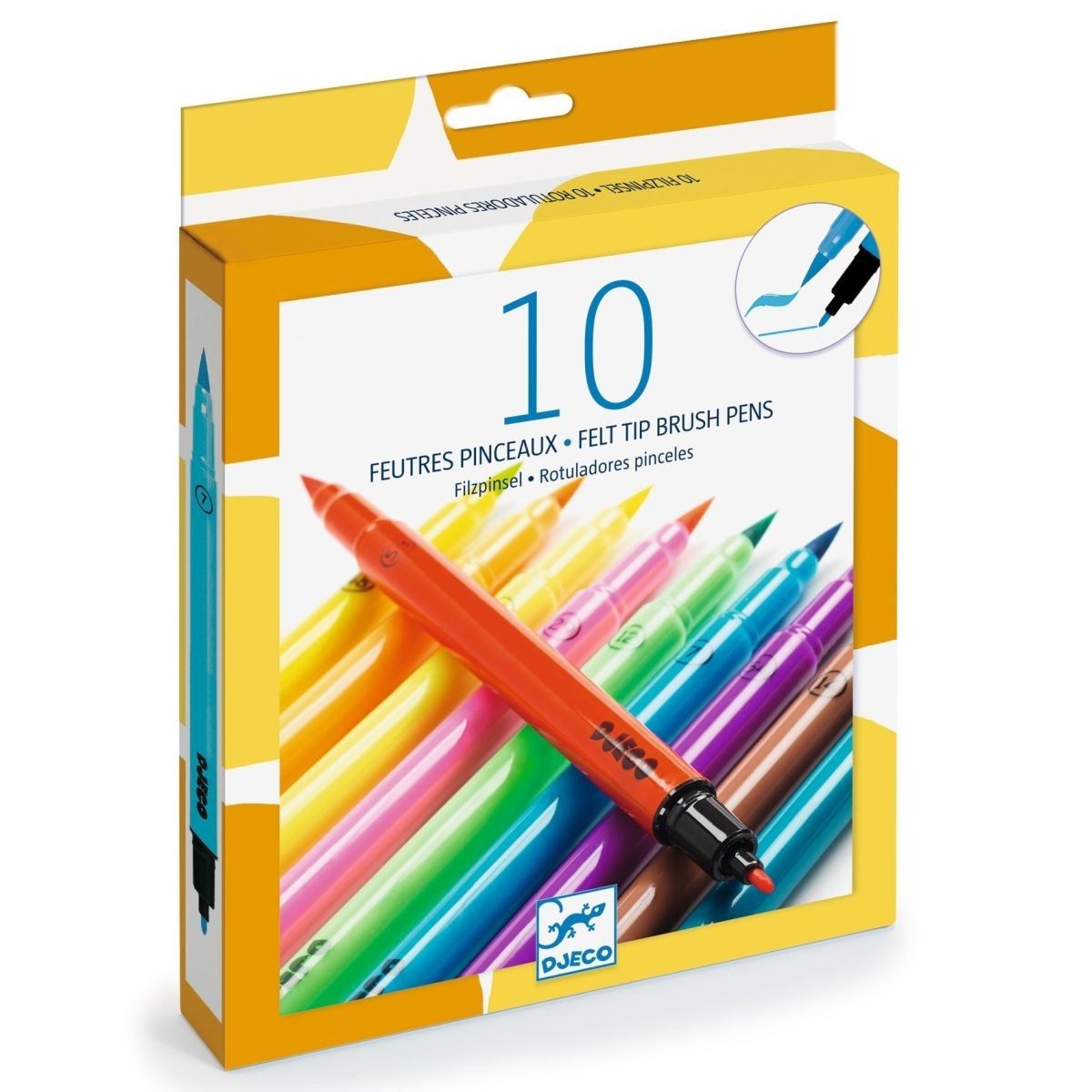 DJECO Kreativset Farben: 10 Filzstifte - Pop colours Malset für Kinder