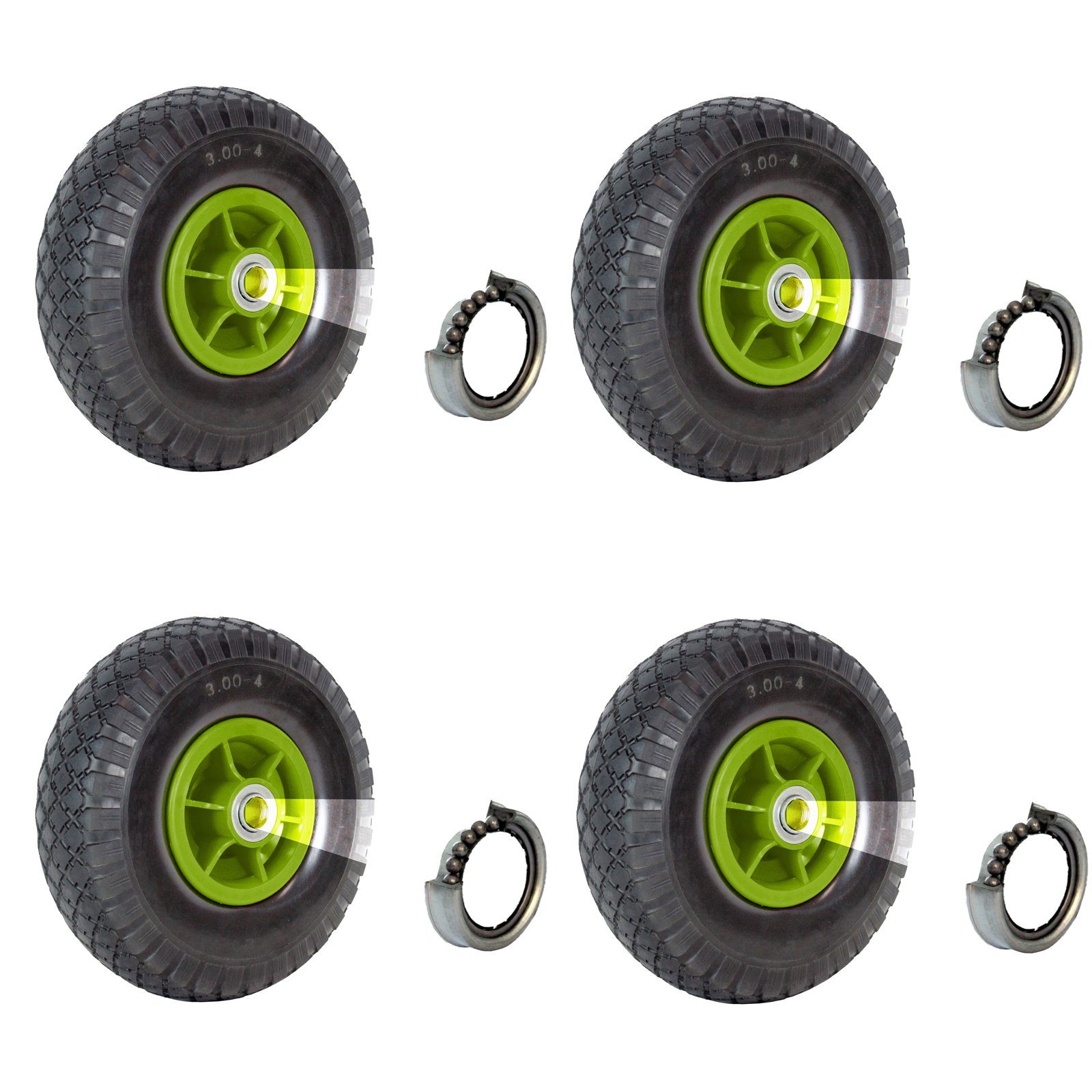 Sackkarren-Rad 4x Sackkarrenrad Luftrad 260 x 85 mm 3.00-4 Bollerwagenrad Ersatzrad
