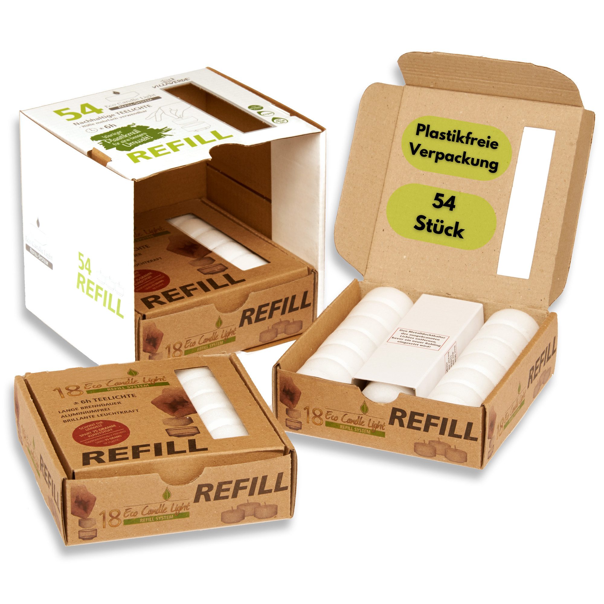 Smart-Planet Teelicht Teelicht 54er Set Eco Refill Kerzen Vorratspack Weiß günstig online kaufen
