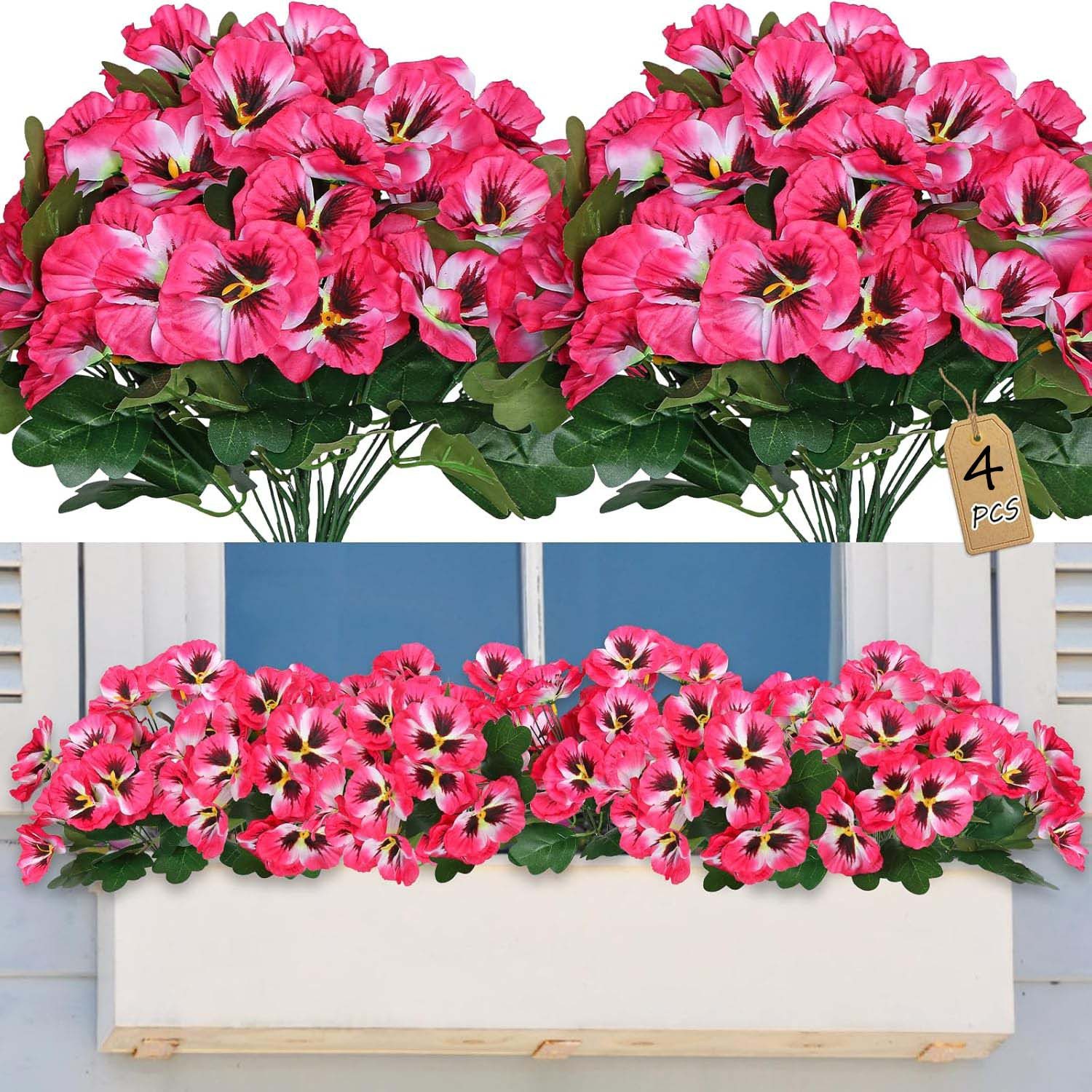 Kunstblumenstrauß 4 Bündel Künstliche Blumen Geranie günstig online kaufen