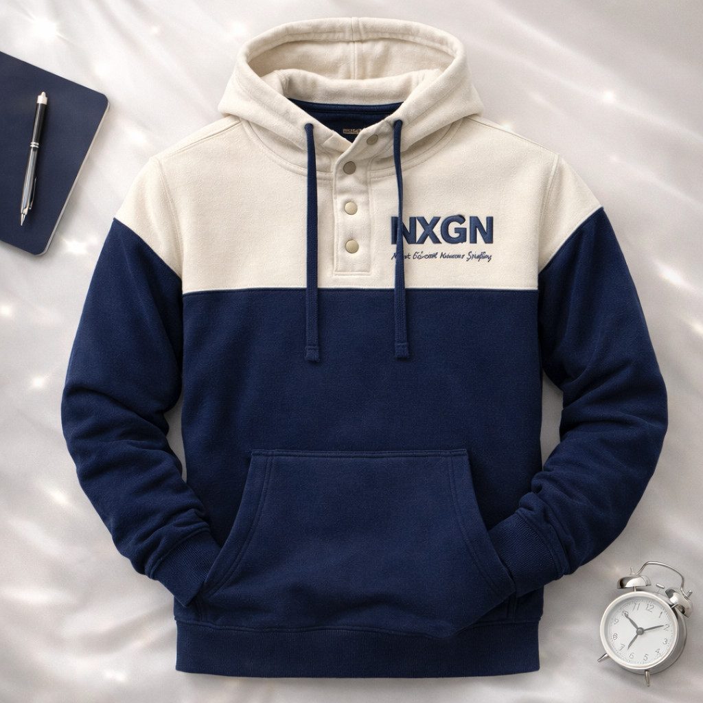Fleecepullover Herren Hoodie Kapuzenjacke Baumwolle Fleece Sweatjacke