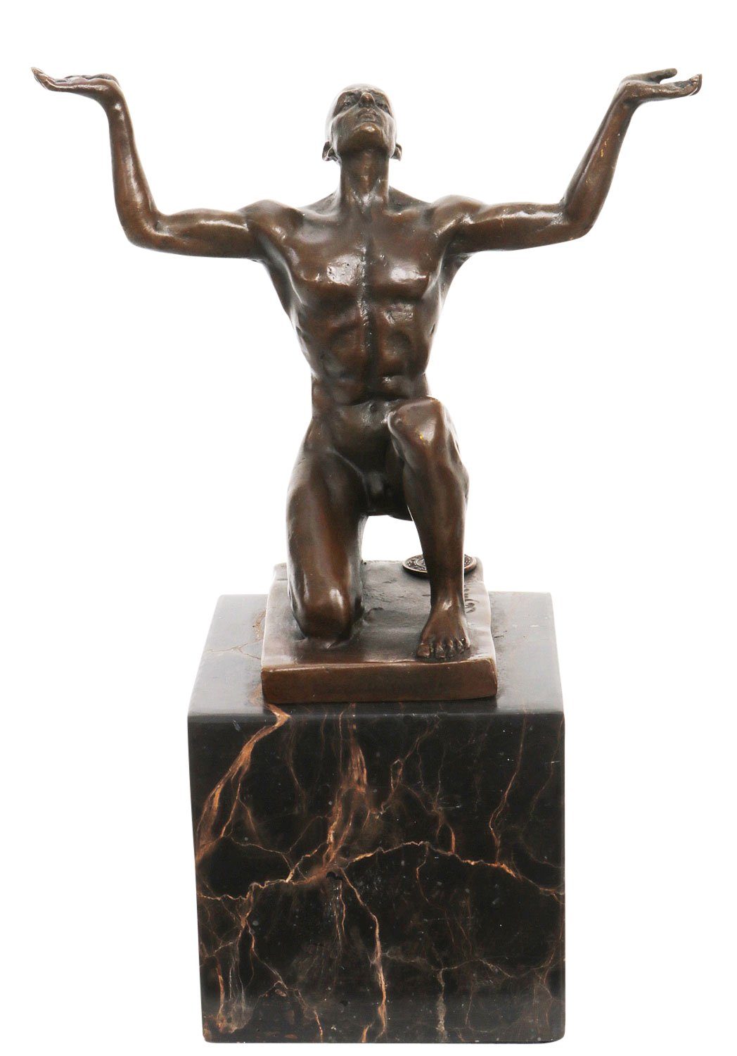 [Explosive Popularität] Aubaho Skulptur Skulptur Mann erotische Figur Bronze Bronzeskulptur S Kunst Antik-Stil