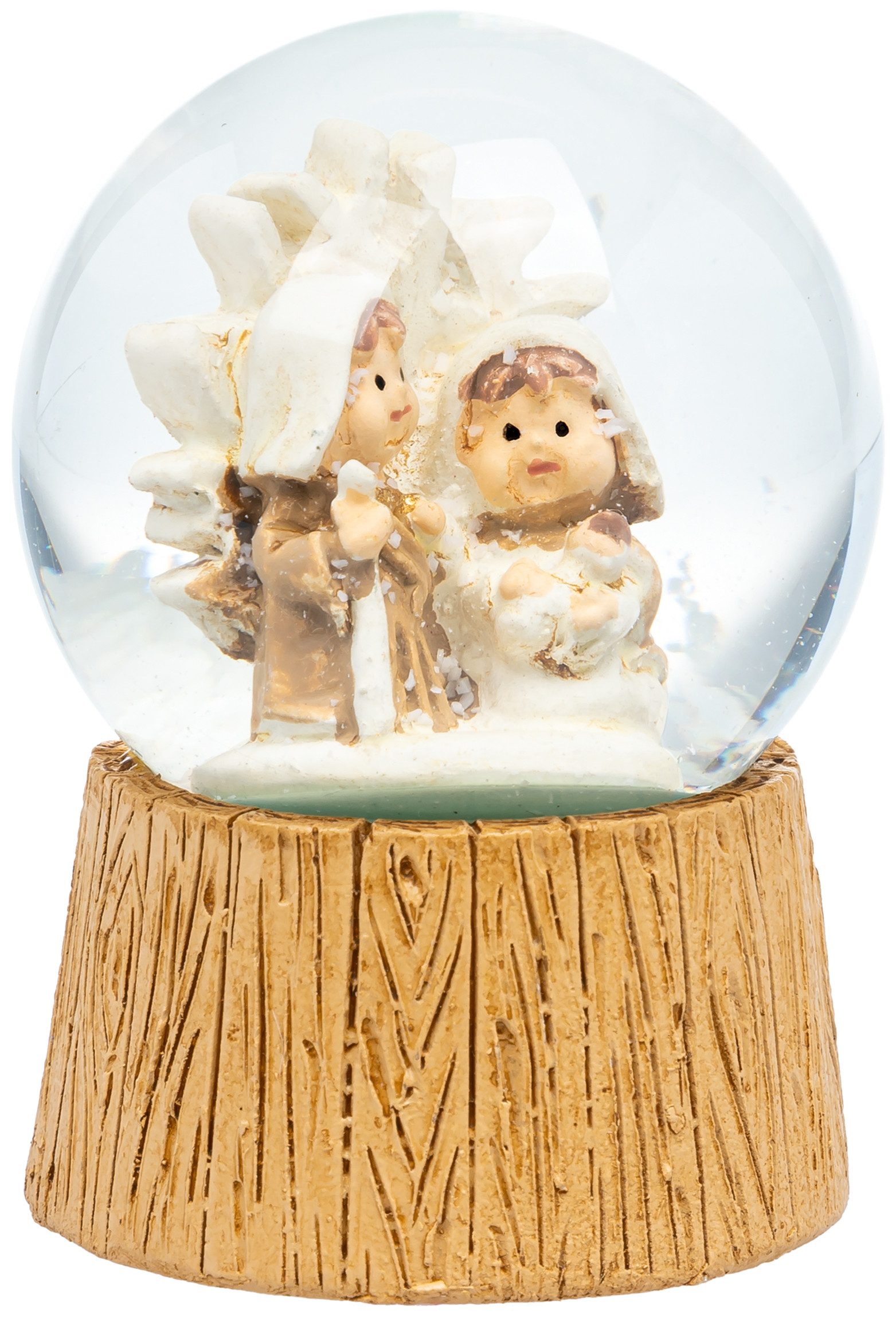 SIKORA Schneekugel SK28 Kleine Glas Schneekugel für Weihnachten Heilige Familie D:45mm, Besondere Winterdeko – das perfekte Geschenk für Familie & Freunde