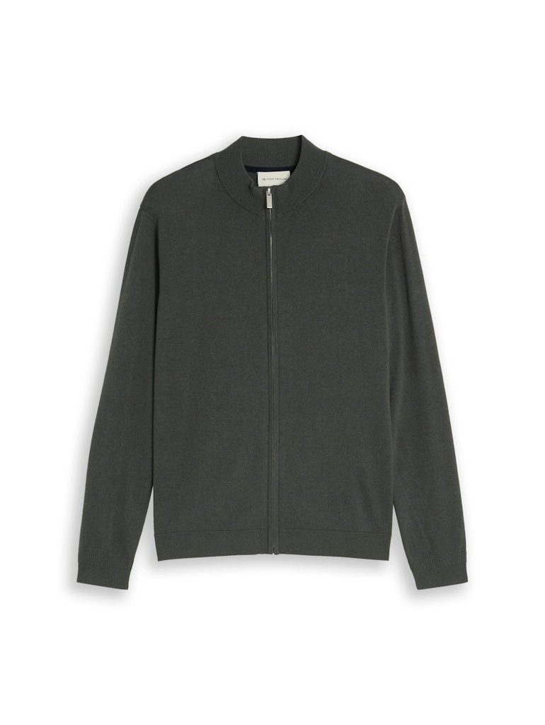 TOM TAILOR Strickjacke knit zip jacket with silk blen