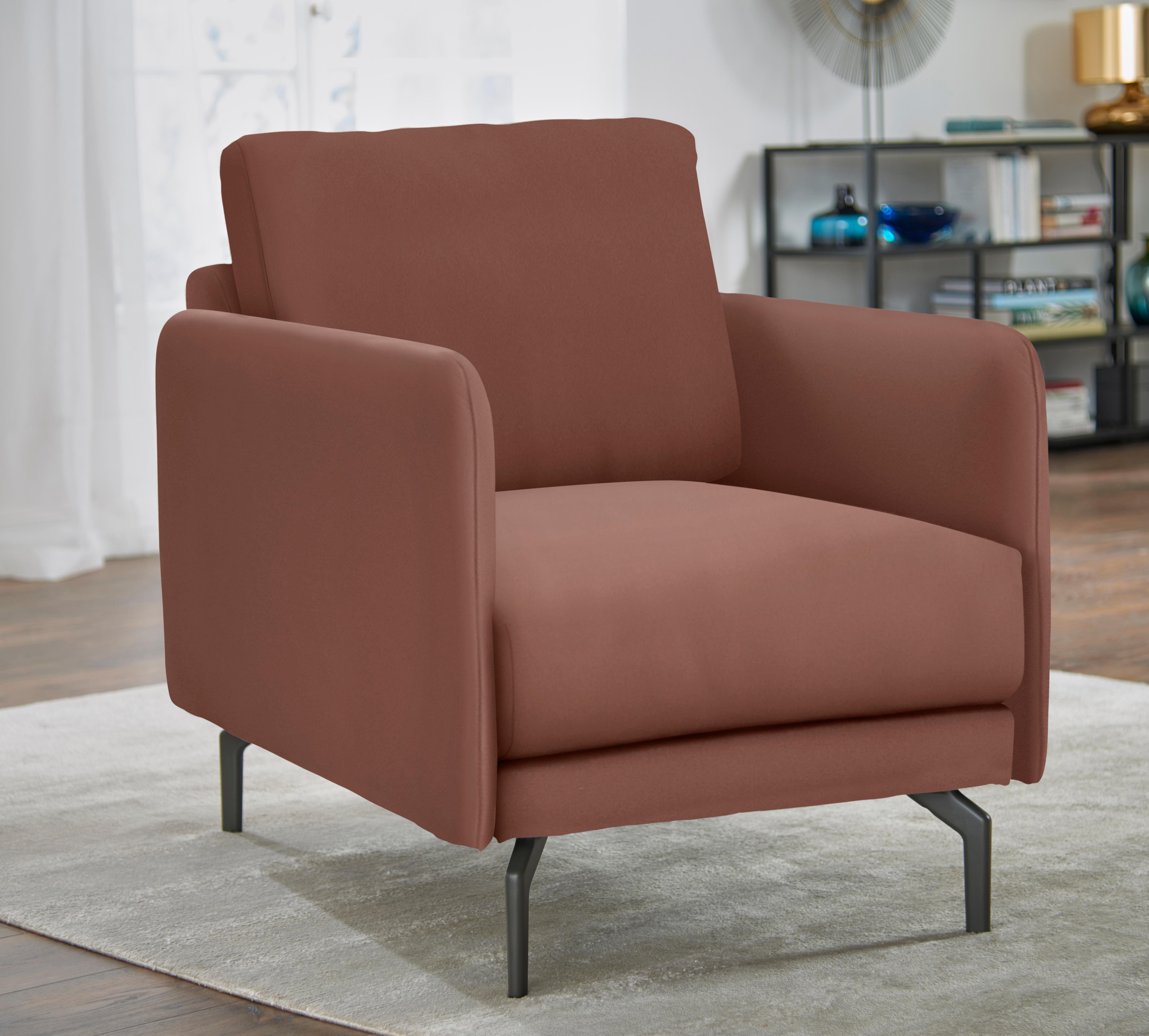hülsta sofa Sessel hs.450, Armlehne sehr schmal, Breite 70 cm, Alugussfuß Umbragrau