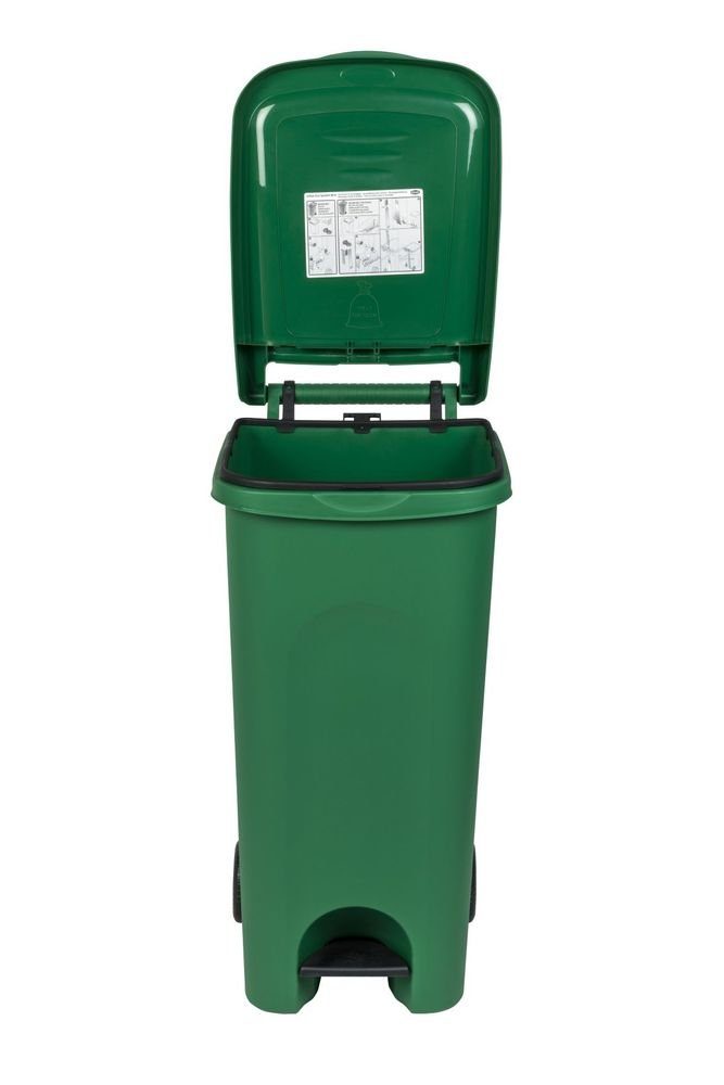 Kreher Mülleimer oder 80 (Variante: Grau) Liter Grün mit Mehrzwecktonne Pedal