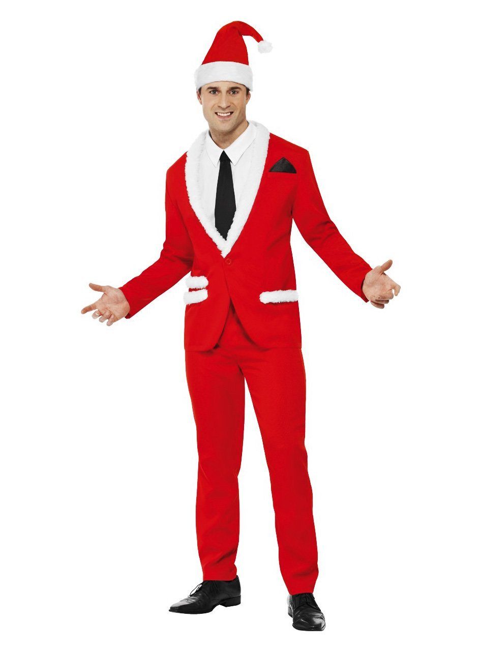 Smiffys Kostüm Mr. Weihnachten Anzug - Weihnachtsmann Kostüm, Cooles Weihnachtskostüm für besinnliche Gentleman-Momente