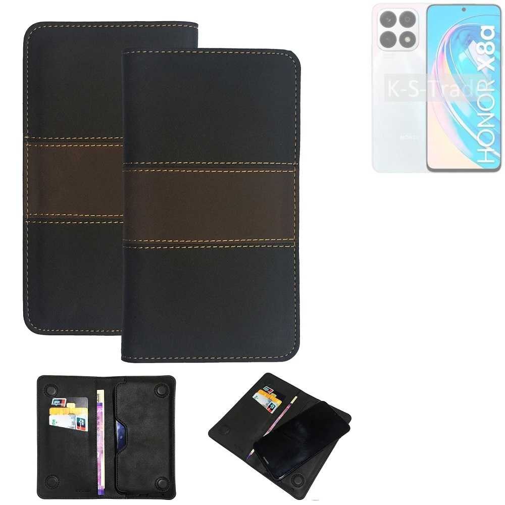 K-S-Trade Handyhülle für Honor X8a 5G, Hülle Handyhülle Schutzhülle Walletcase Bookstyle Tasche Schutz