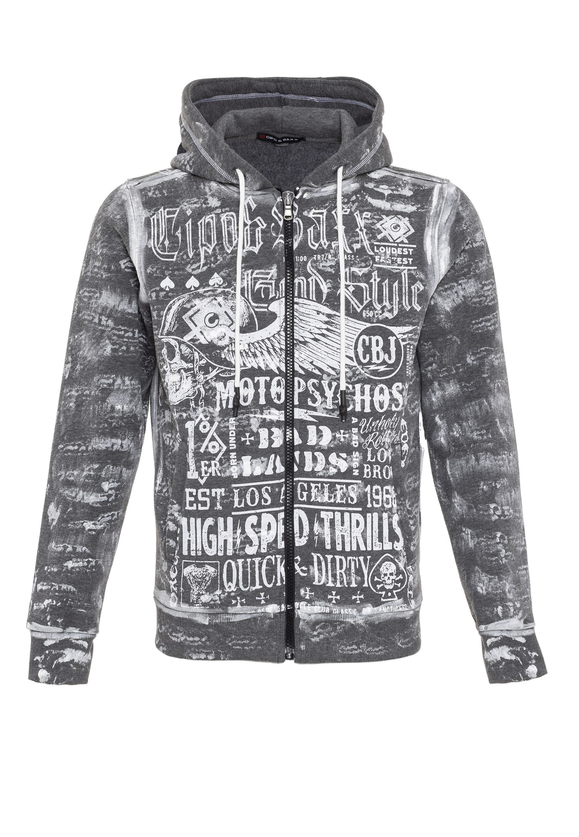 Cipo & Baxx Sweatjacke "Jacken", mit auffälligem Print, CL544 günstig online kaufen