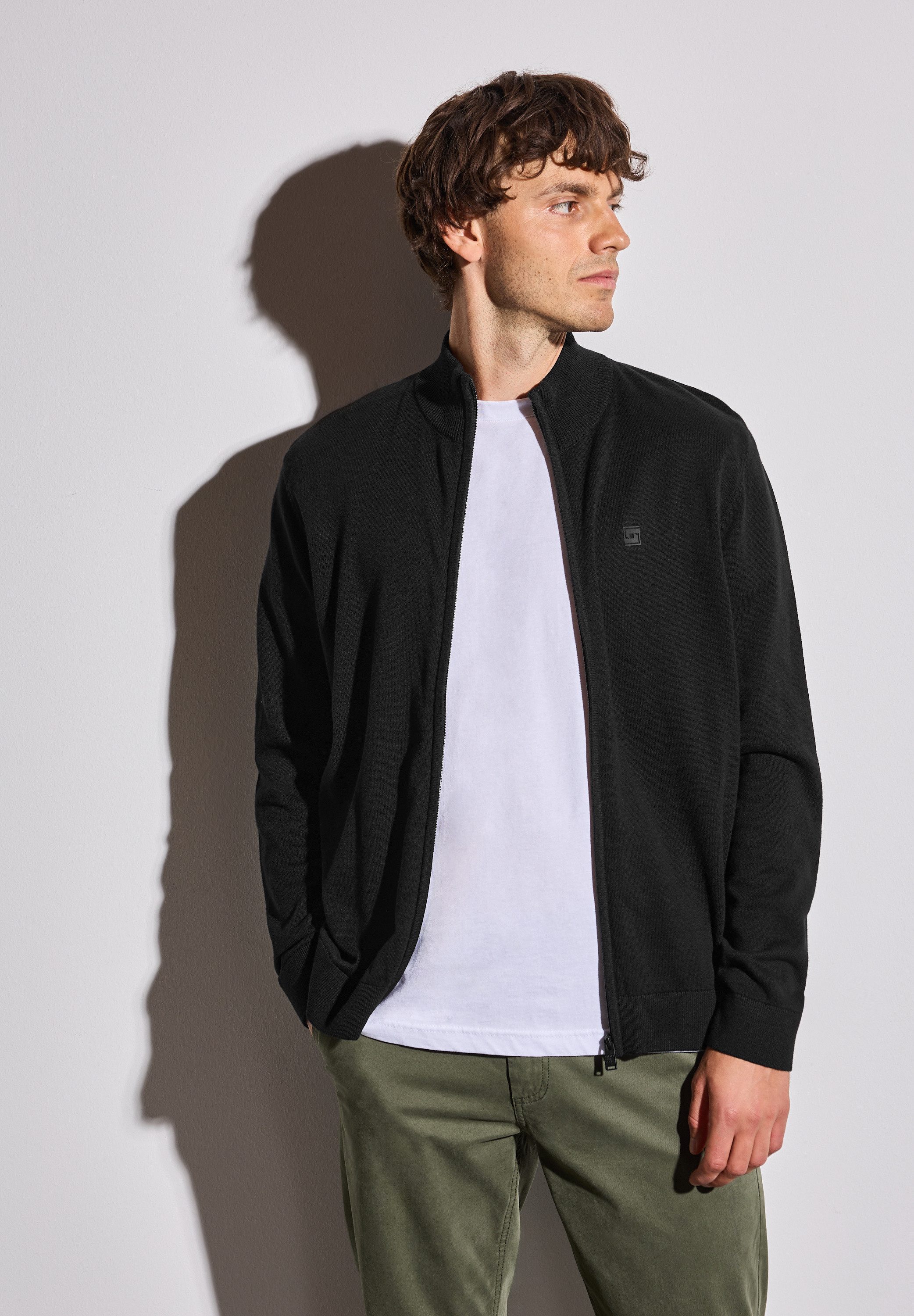 STREET ONE MEN Strickjacke aus reiner günstig online kaufen