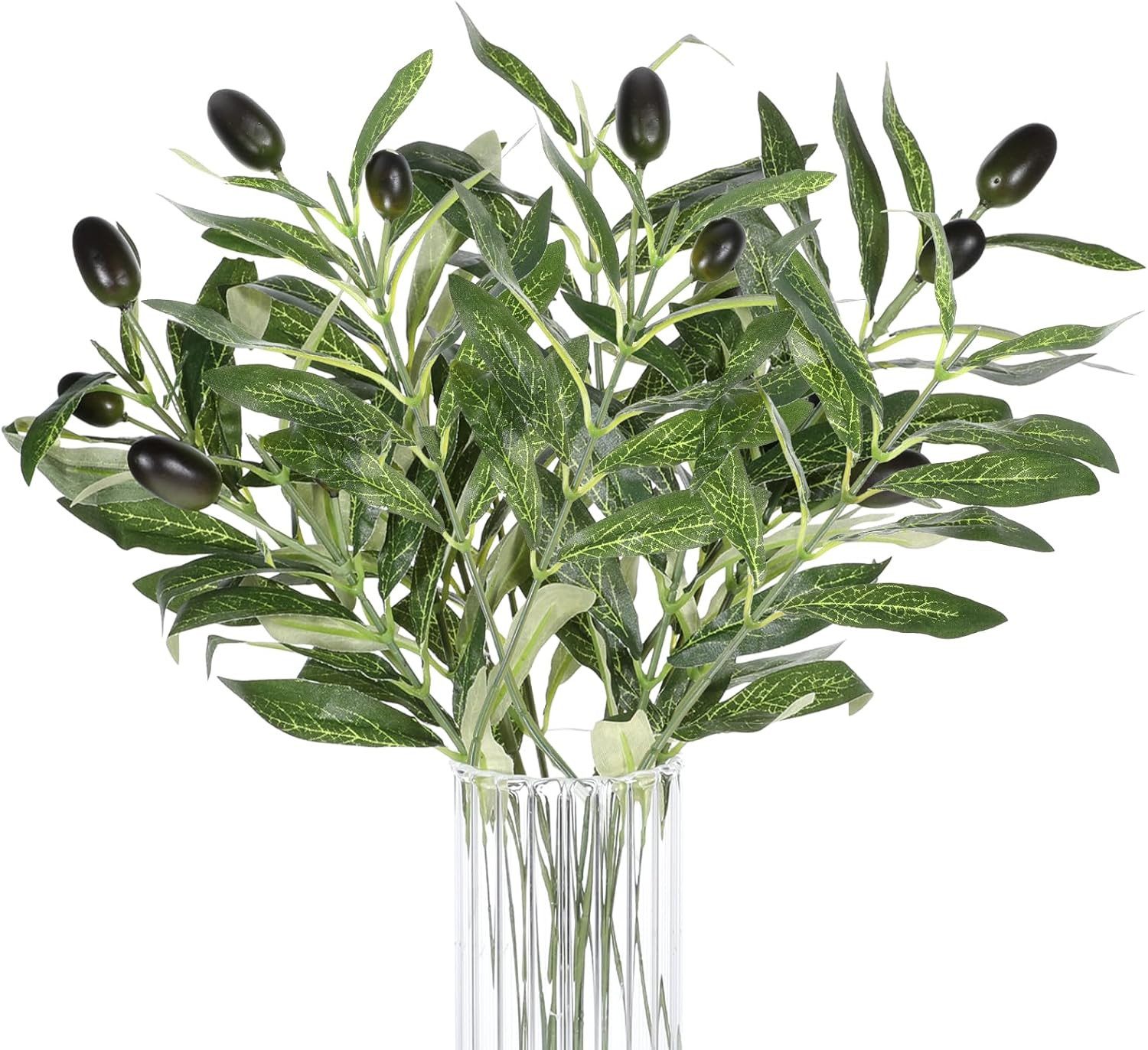 Kunstblumenstrauß 5er Set künstliche Olivenzweige für Deko innen & außen, FOUORTUNATE-BEE, Künstliche Olivenzweige für Hochzeit, Büro & Tischdeko