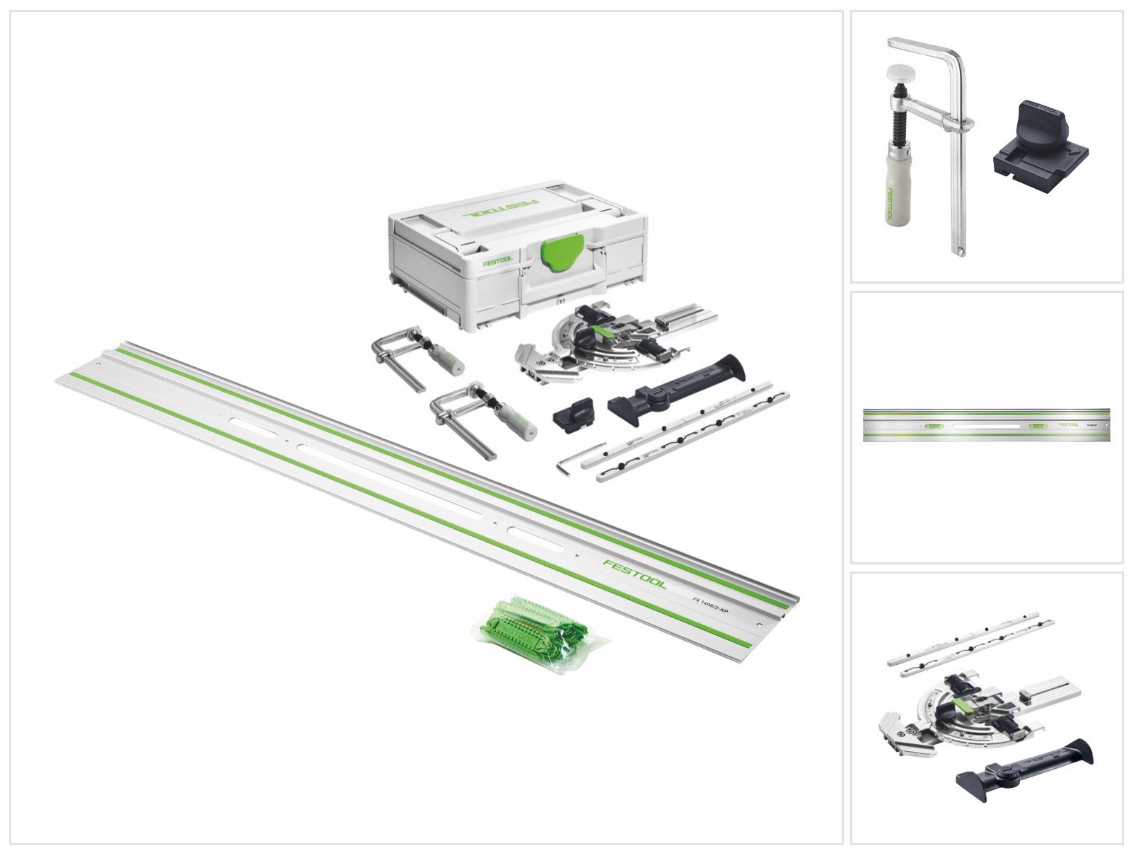 FESTOOL Maschinen-Führungsschienen SYS3 M 137 FS/2 Zubehör Set + FS 1400/2-KP Führungsschiene 1400 mm