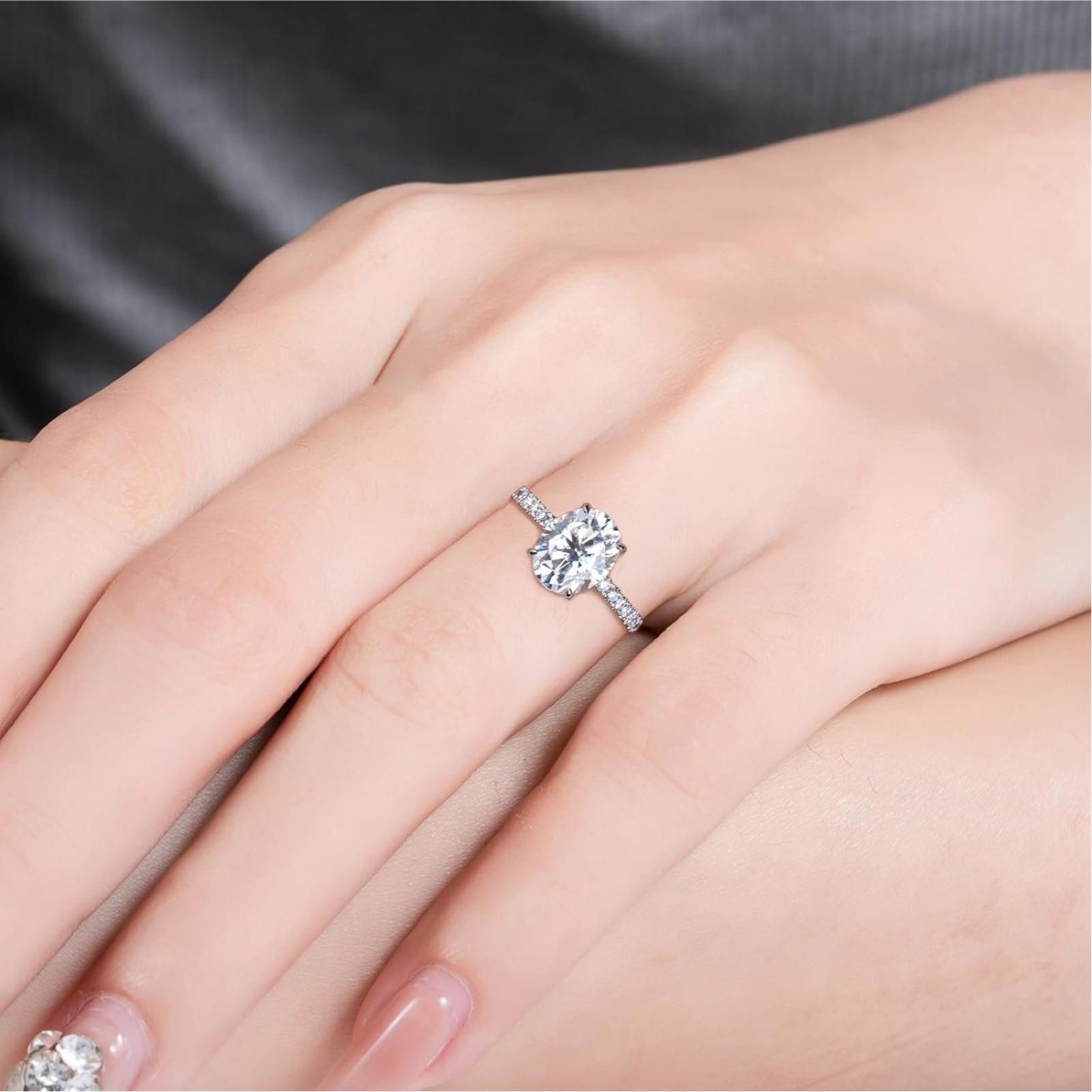 Jumpeak Diamantring Diamantring mit 1ct/2ct/3 ct, Damenring aus 585er Gold, Verlobungsring, Eheringe für Damen, Damenring aus Gold, Geburtstagsgeschenk, IGI