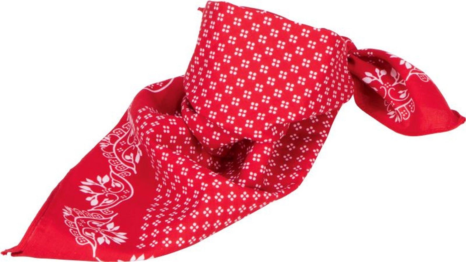 Bandana Goodman Kopftuch, Baumwolle Rot Vierecktuch Trachtentuch aus Modetuch Design