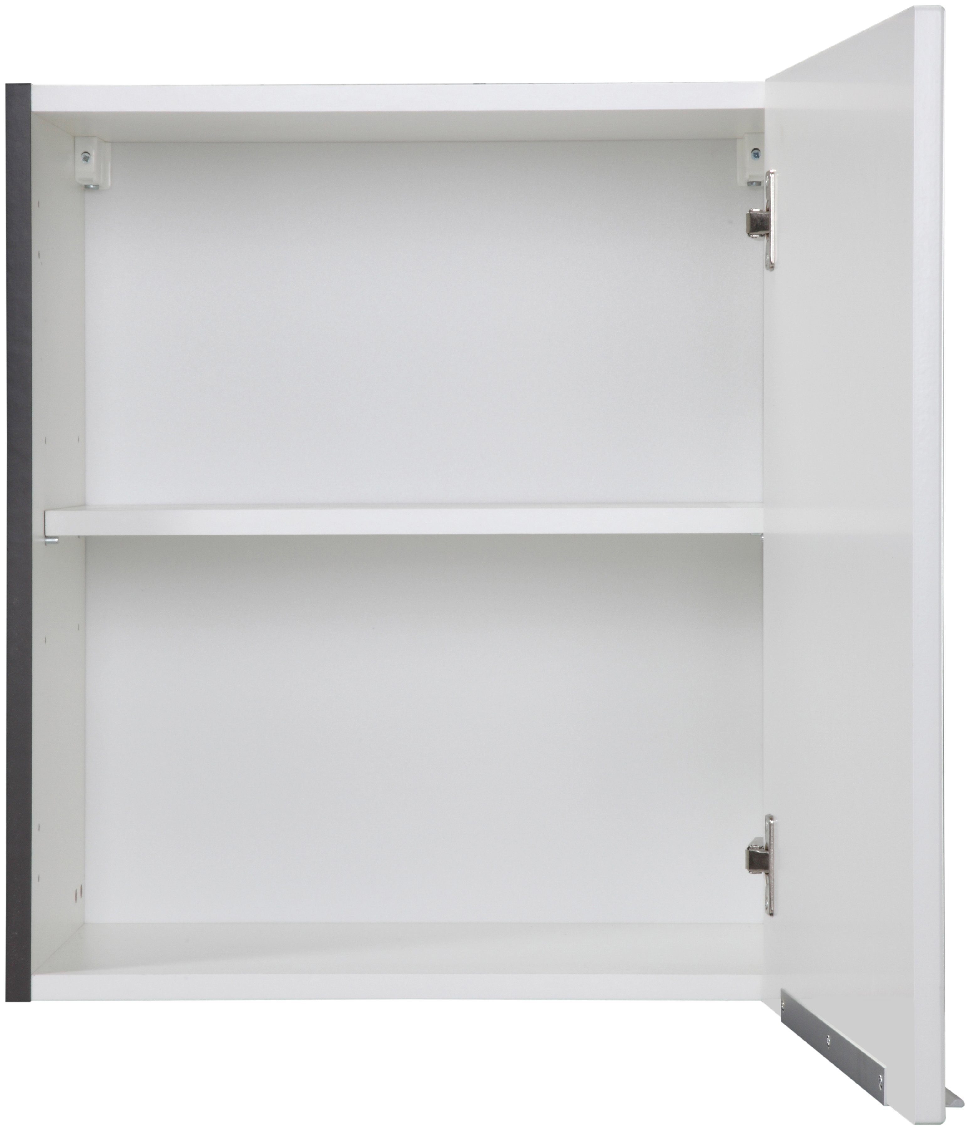 weiß MÖBEL 1 HELD Hängeschrank Hochglanz/grafit 60 cm breit, Tür Brindisi