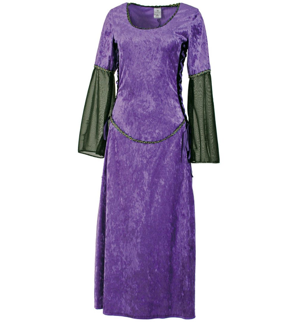 Fries Vampir-Kostüm Damen Gothic Vampirin Kostüm Kleid Purpur Karneval Halloween