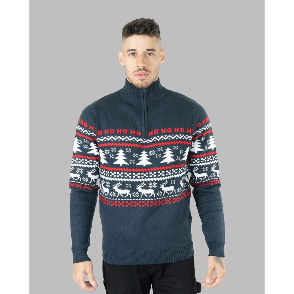 Montegoni Sweater Herren Weihnachtspullover Neuheit Faire Insel Grobstrick günstig online kaufen