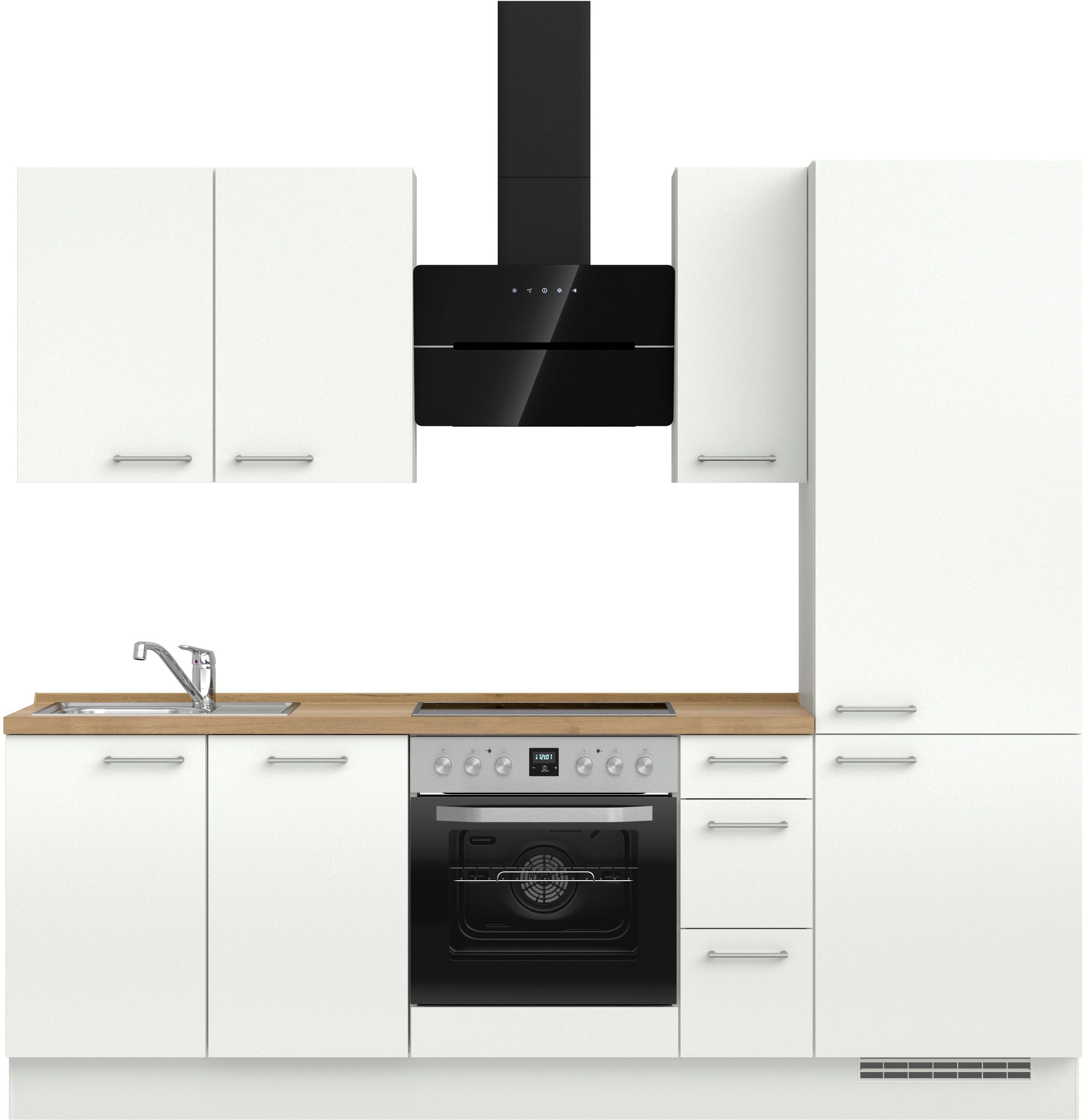 nobilia® Кухниzeile "Laser II", Ausrichtung wählbar, Breite 240 cm, vormontiert, wahlw. mit unterschiedlichen E-Geräten-Sets