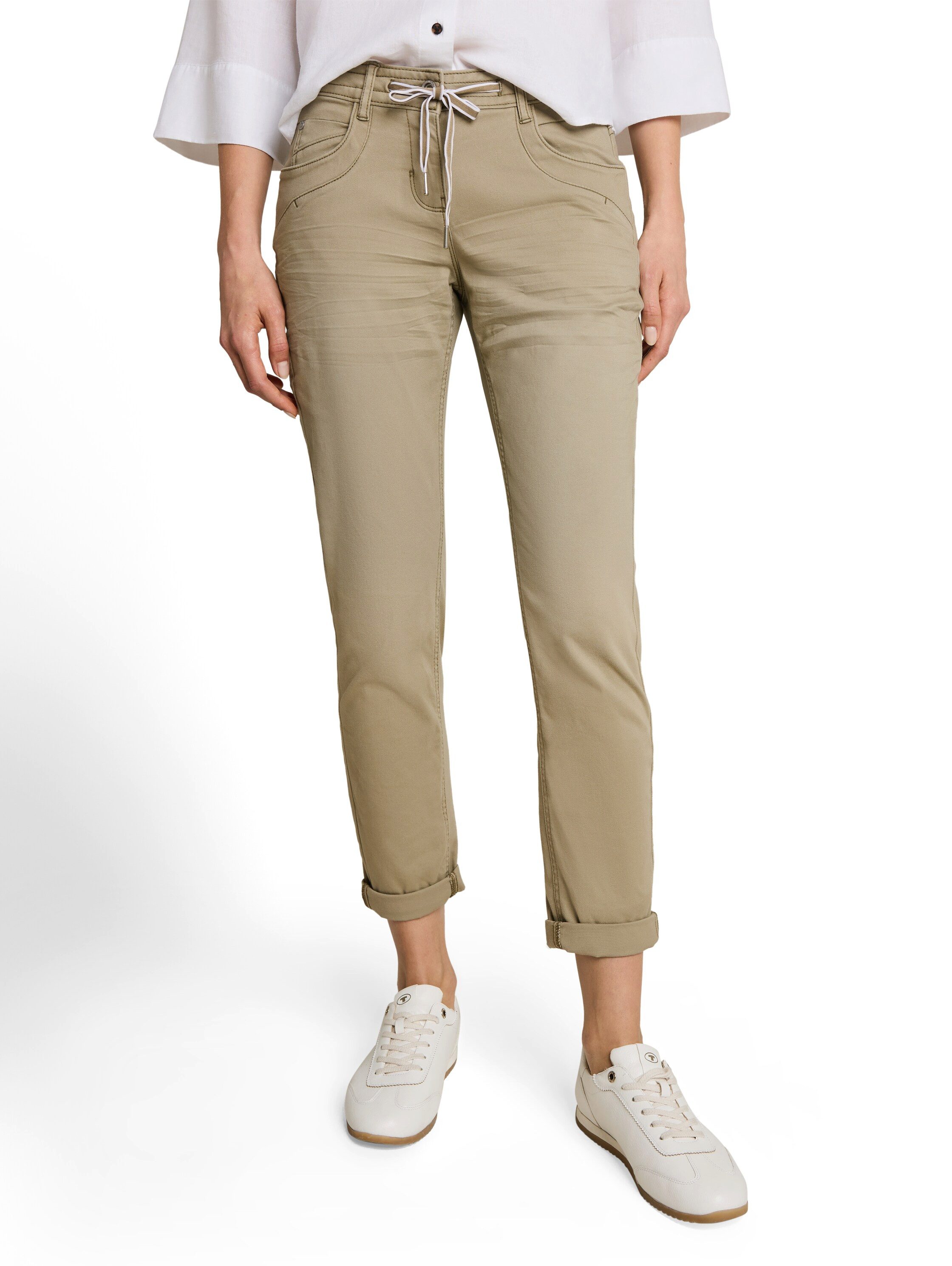 TOM TAILOR 7/8-Hose TOM TAILOR Tapered mit Bindeband am Bündchen