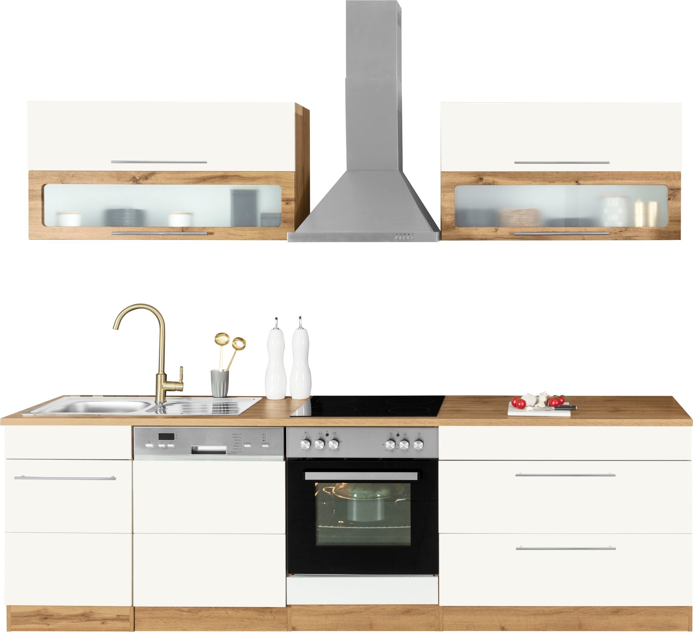 HELD MÖBEL KOCHSTATION Küchenzeile KS-Wien, Breite 270 cm, wahlweise mit E-Geräten