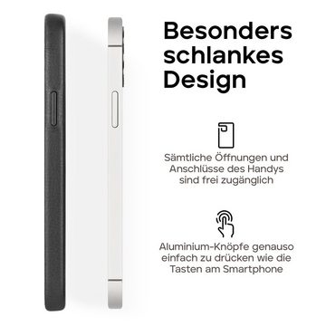 wiiuka Smartphone-Hülle skiin Handyhülle für iPhone 14, Handgefertigt - Deutsches Leder, Premium Case