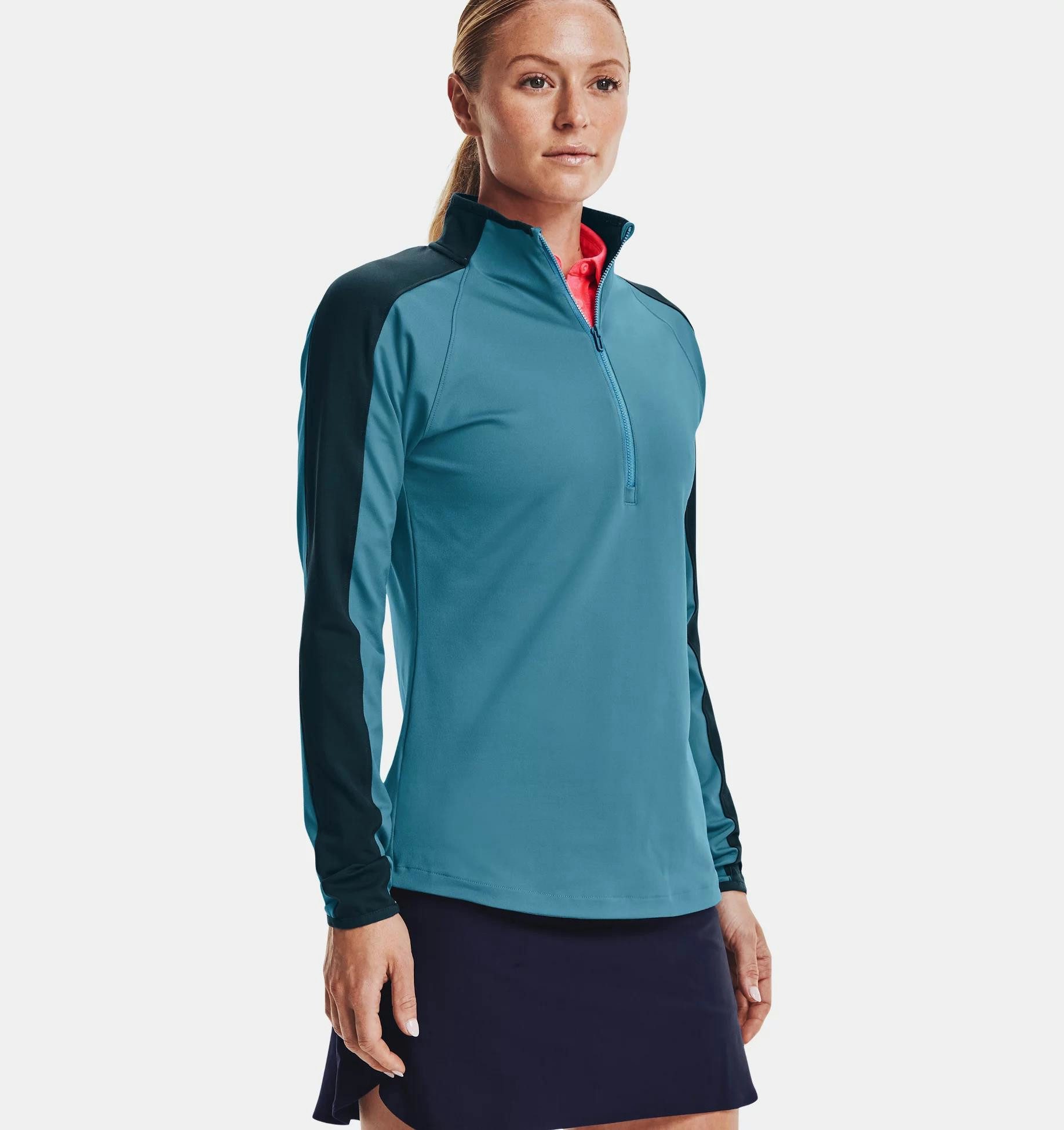 Under Armour® Trainingspullover Under Armour Golf Layer Storm Blau/Schwarz Damen L