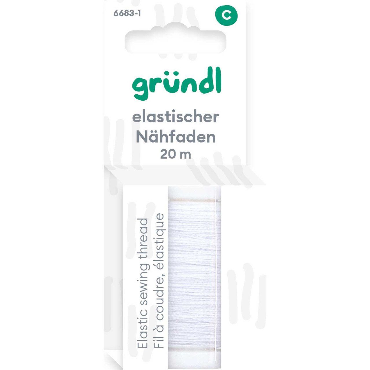 Bastelnaturmaterial Gründl Elastischer Nähfaden 20 m weiß
