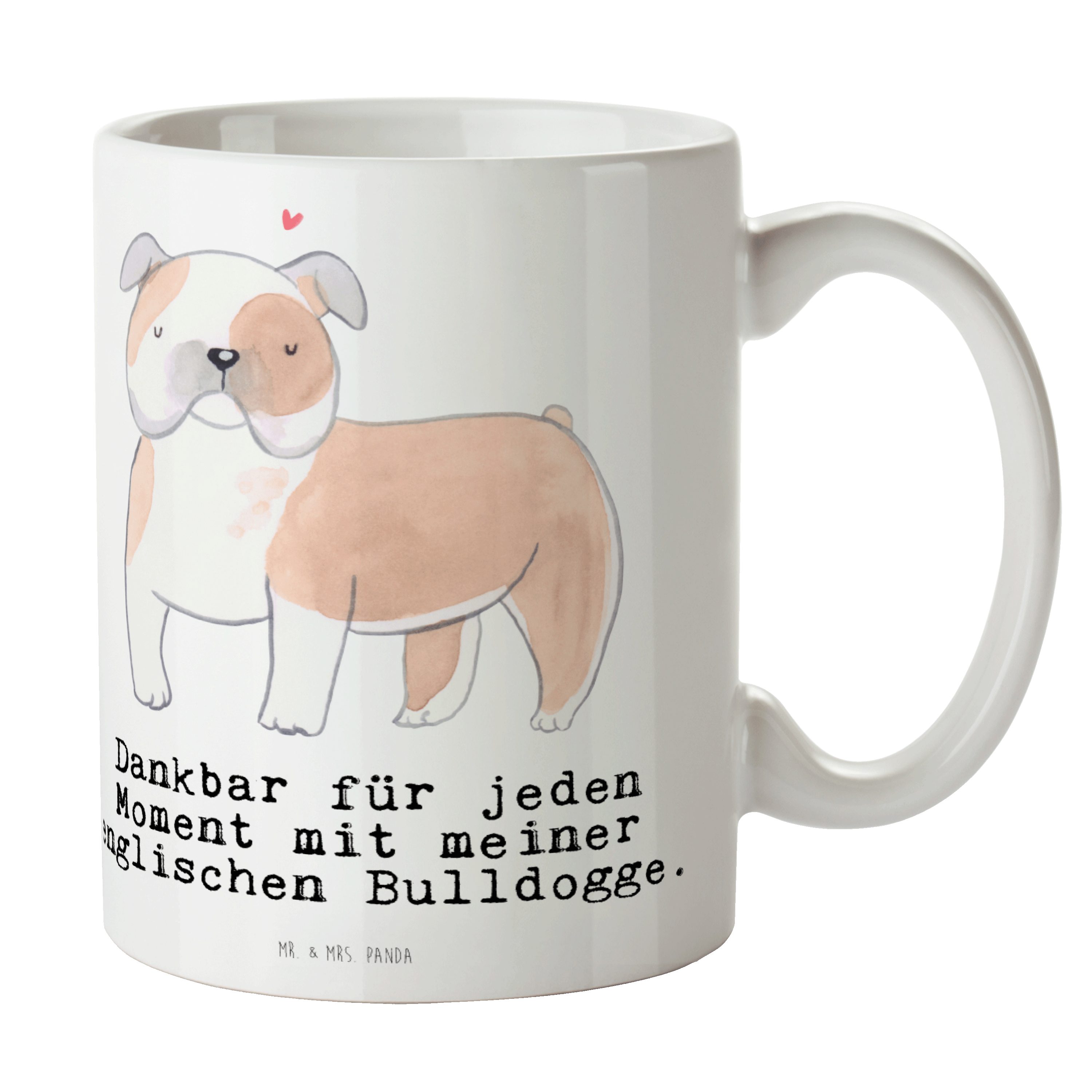 Mr. & Mrs. Panda Tasse Englische Bulldogge Moment - Weiß - Geschenk, Becher, Teebecher, Gesc, Keramik