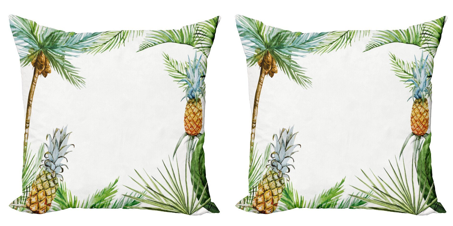 Kissenbezüge Modern Accent Doppelseitiger Digitaldruck, Abakuhaus (2 Stück), Tropisch Exotische Palmen
