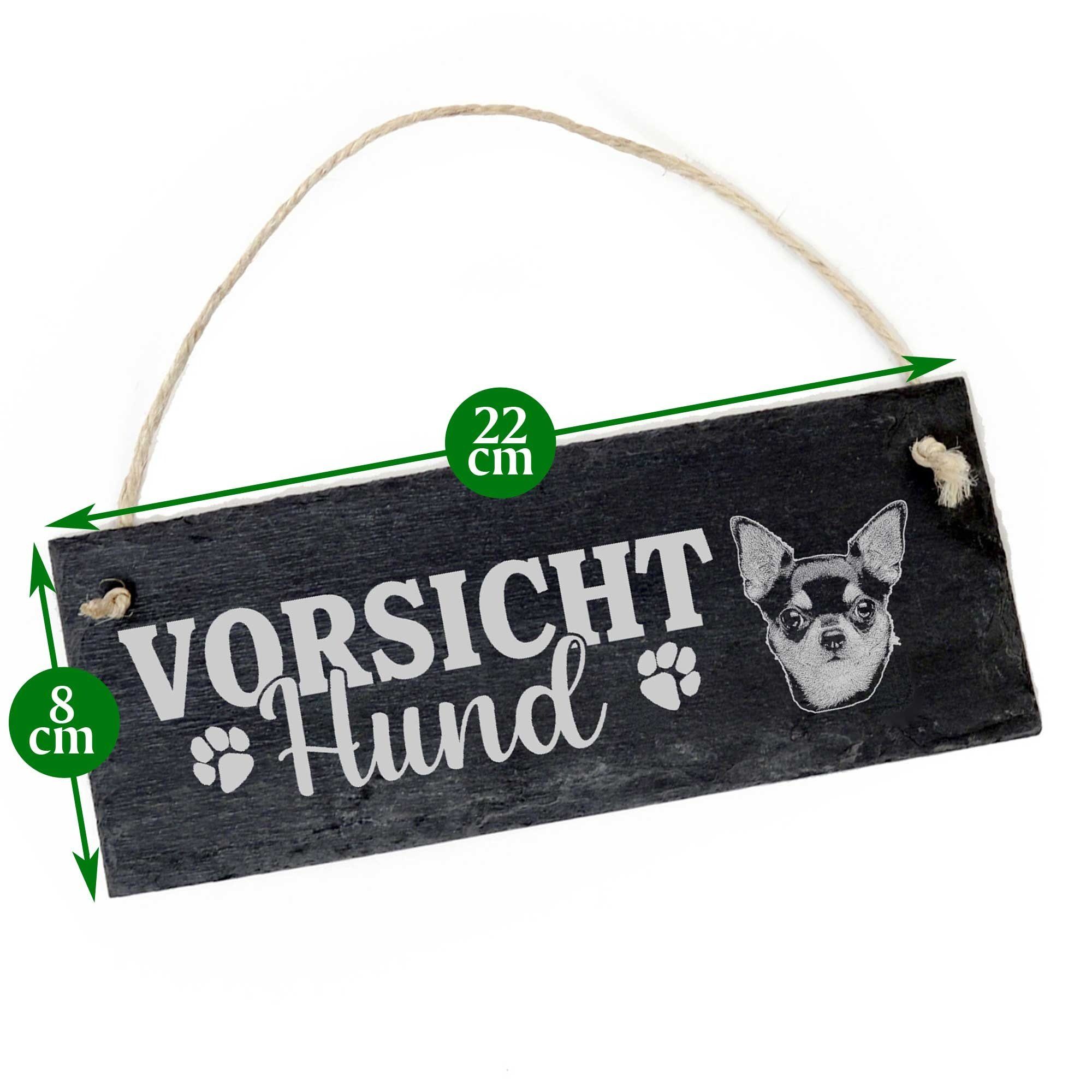 Hund Vorsicht 22x8cm Hängedekoration Schild Dekolando Kurzhaar Chihuahua