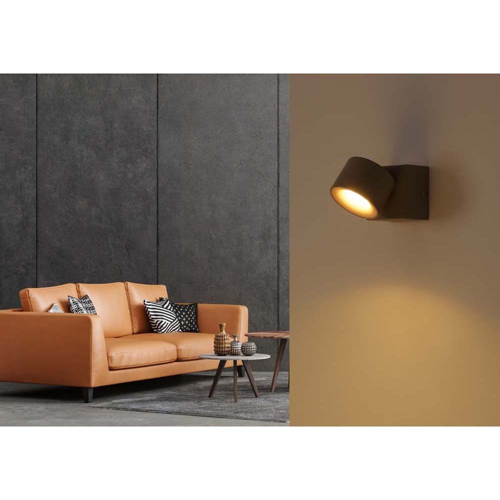 GLOBO LIGHTING LED Wandleuchte, LED-Leuchtmittel fest verbaut, Warmweiß, LED Wandleuchte Wandlampe Metall sandfarben matt drehbar H 13 cm