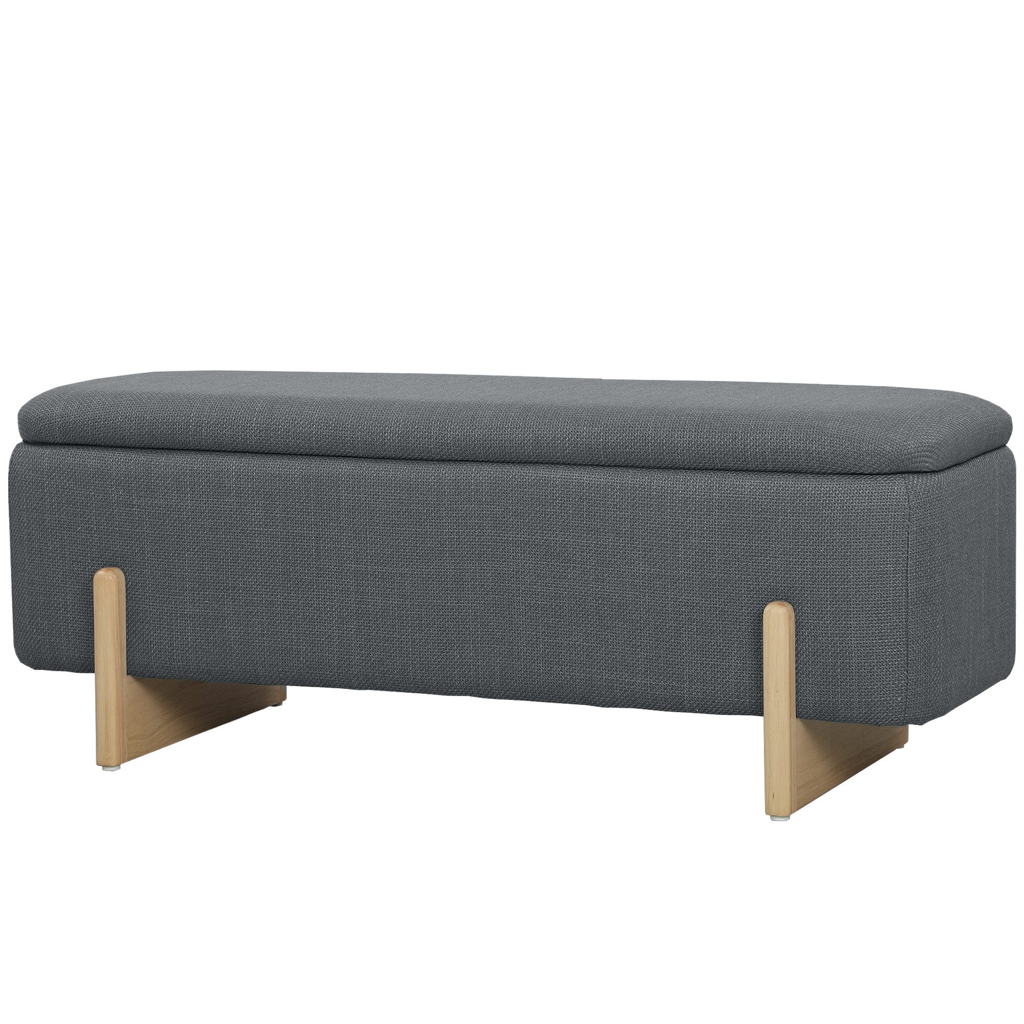 furnicato Sitztruhe Hocker mit Stauraum, 111x44x44,5 cm, Dunkelgrau (1-St)