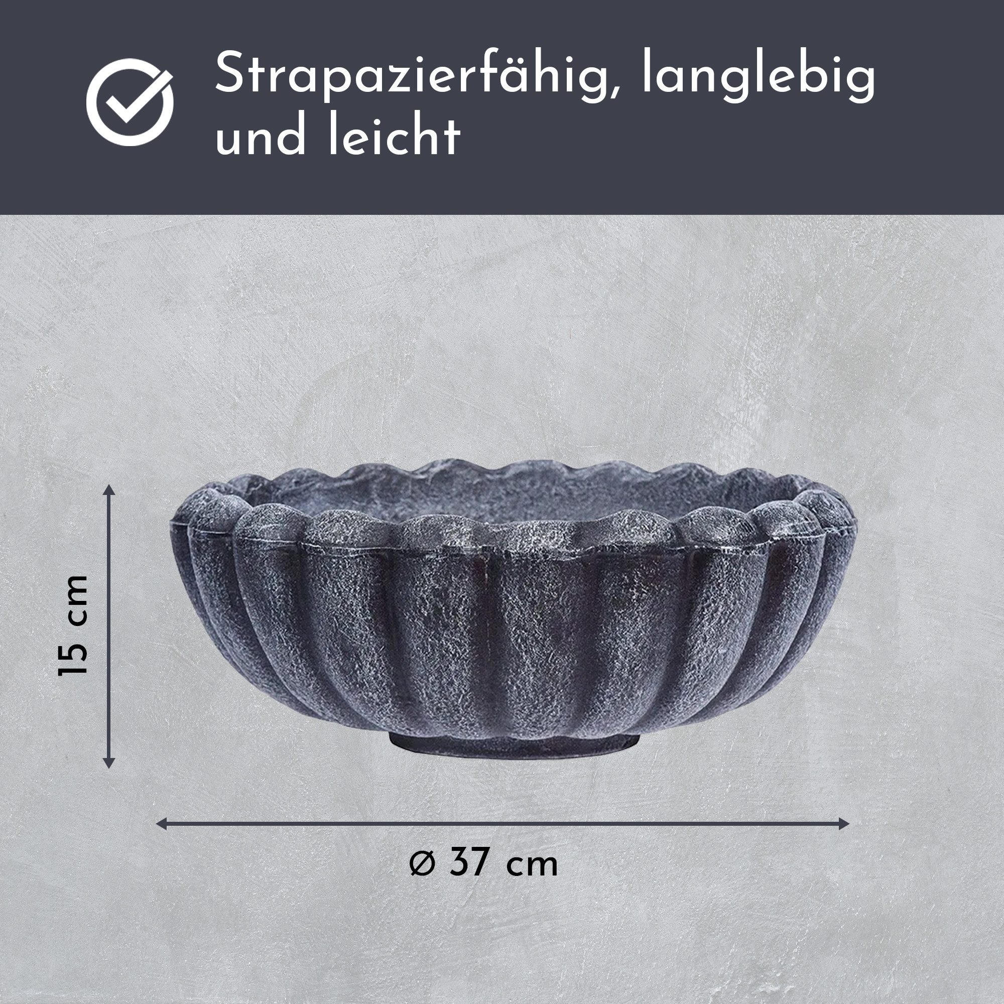 Lemodo Pflanzschale Pflanzschale MARGARITE, grau