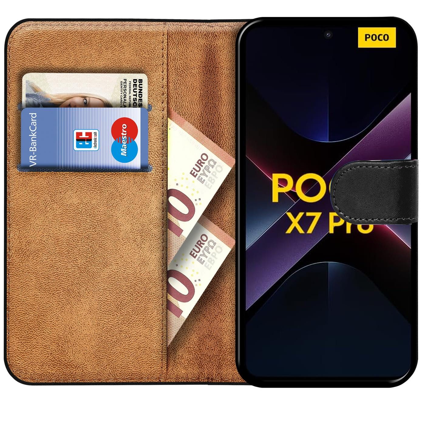 CoolGadget Handyhülle Wallet Klapp Tasche Book Case für Xiaomi Poco X7 Pro, Hülle Klapphülle Flip Cover Etui Schutzhülle
