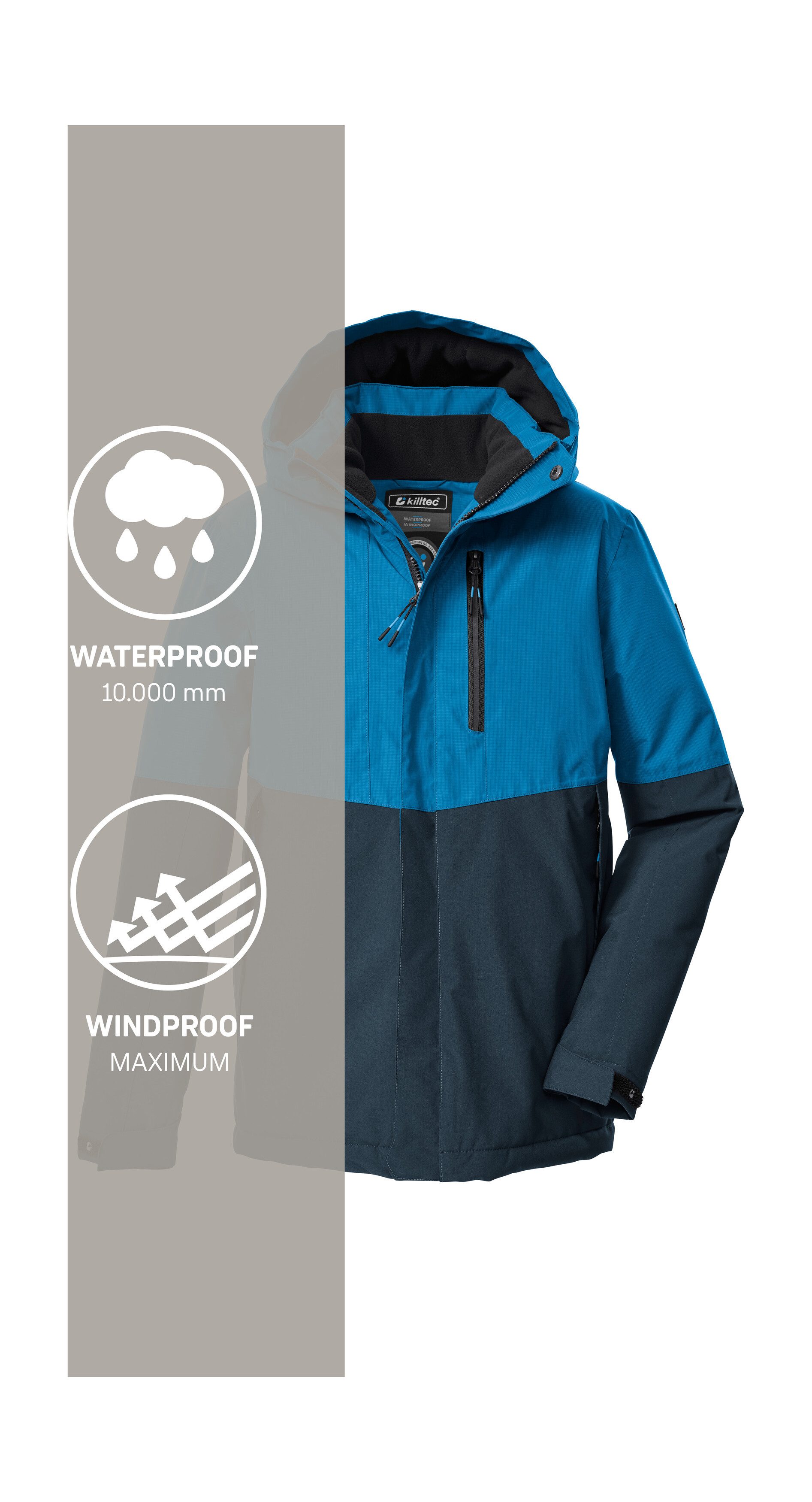 Killtec Funktionsjacke KOW 222 BYS JCKT Wind- u. wasserdichte Kinderjacke mit Fleece, reflektierender Print