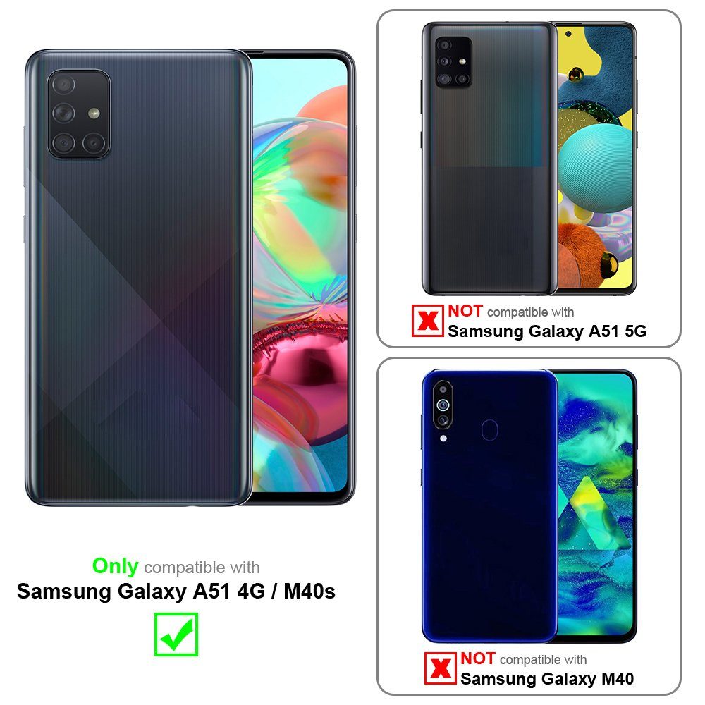Cadorabo Handyhülle für Samsung Galaxy A51 4G / M40s Hülle Samsung Galaxy A51 4G / M40s, Hülle Schutzhülle Blumen Flower mit Standfunktion Kartenfach Magnet