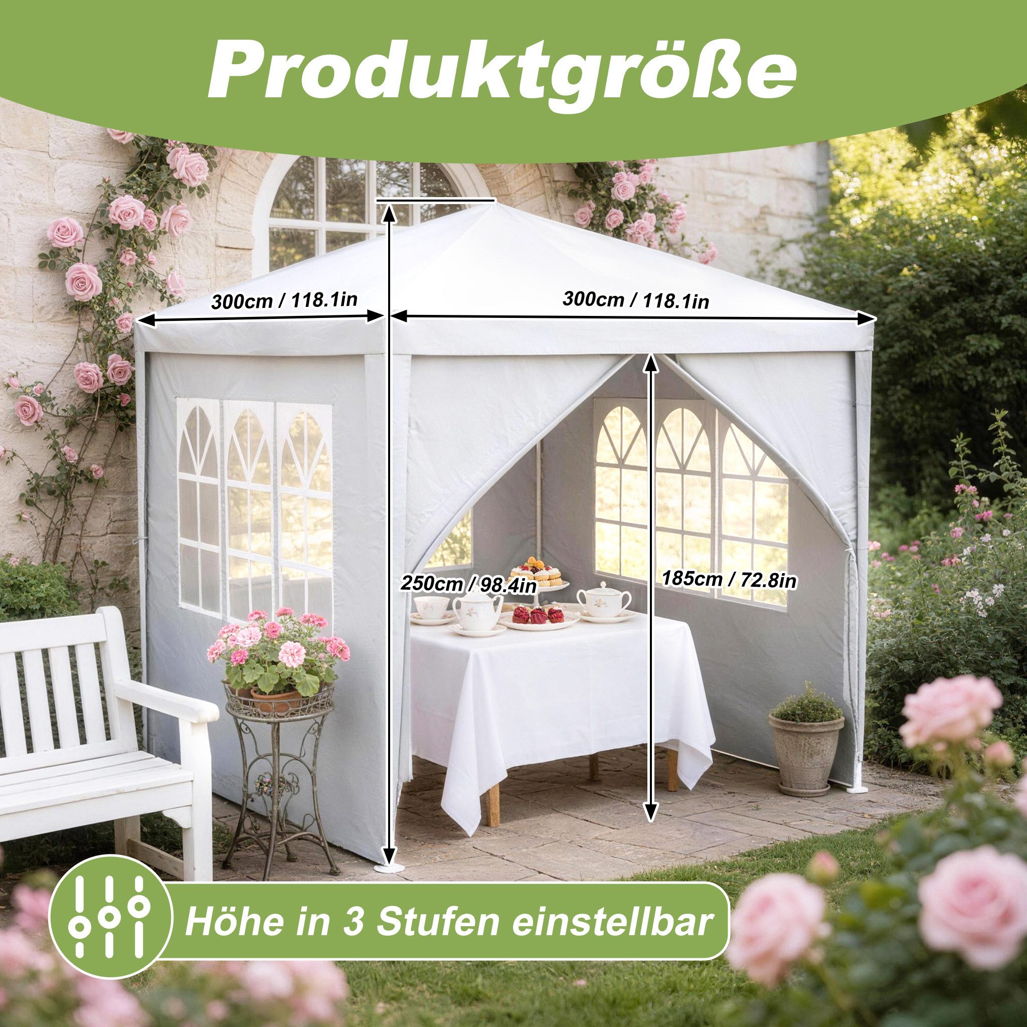 FIVMEN Pavillon Partyzelt Festzelt Bierzelt Gartenzelt Outdoor Gartenpavill günstig online kaufen